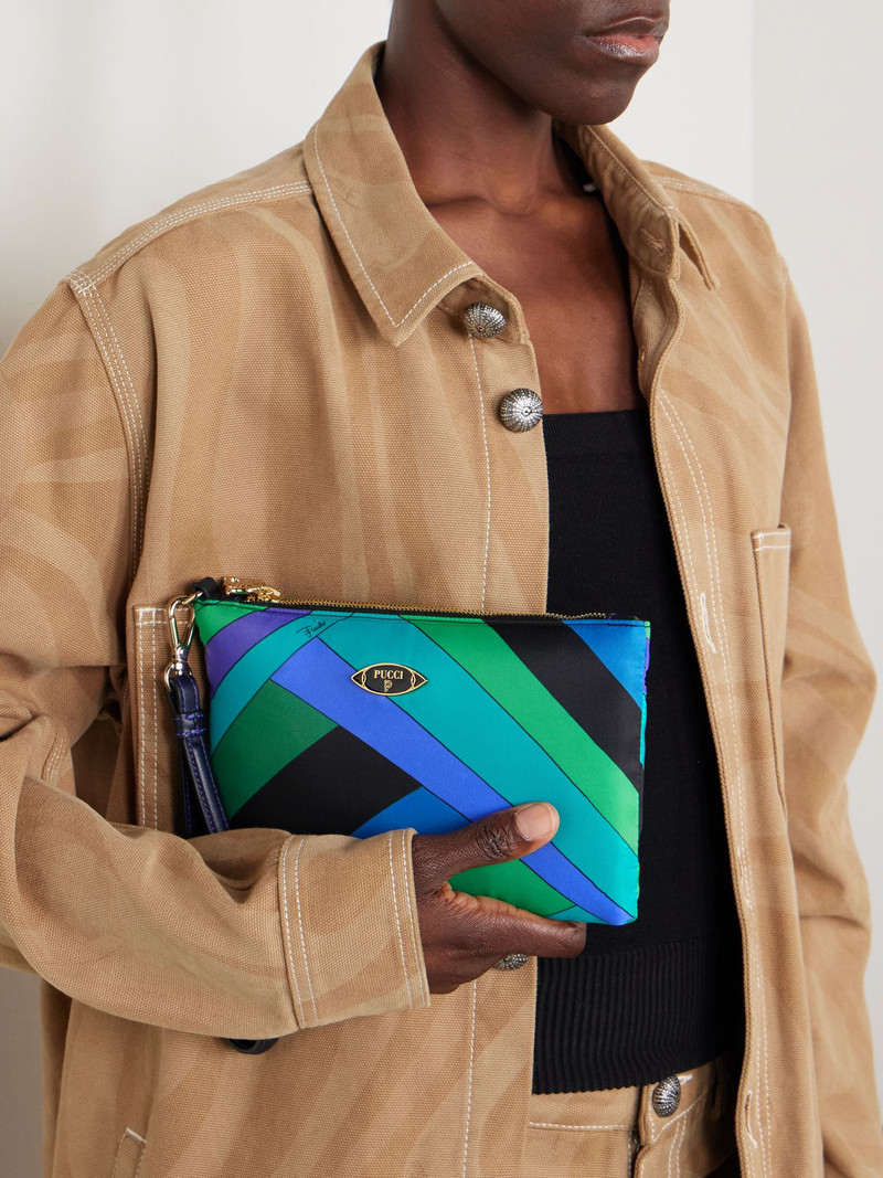 PUCCI Printed shell clutch Blue outlook