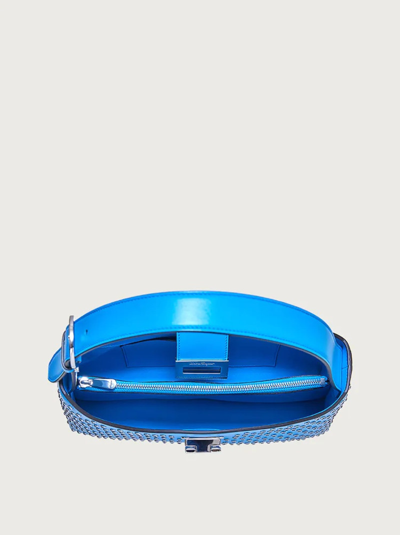 FERRAGAMO STUDDED TRIFOLIO SHOULDER BAG outlook