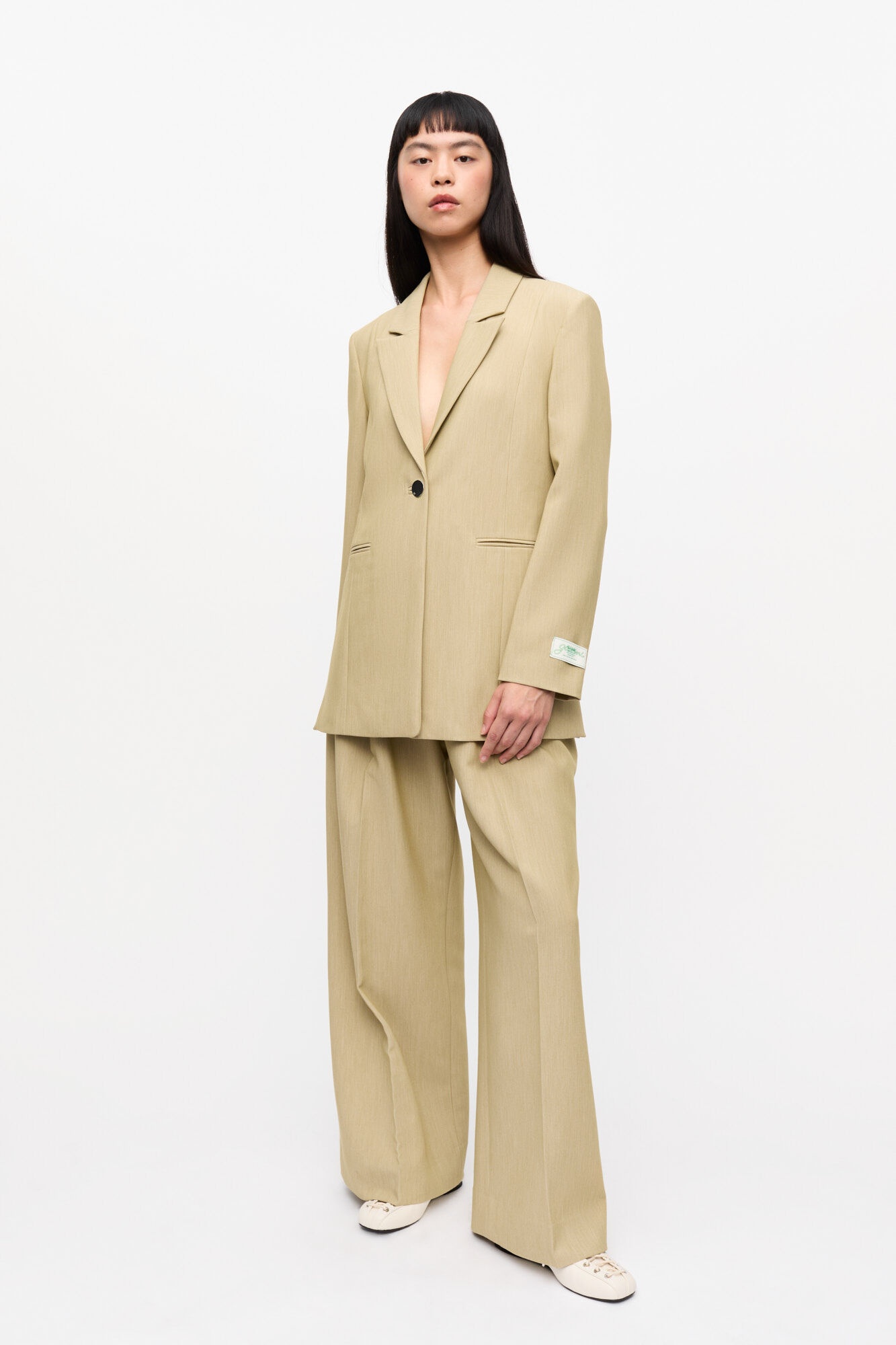 BEIGE TWILL SUITING BLAZER - 4