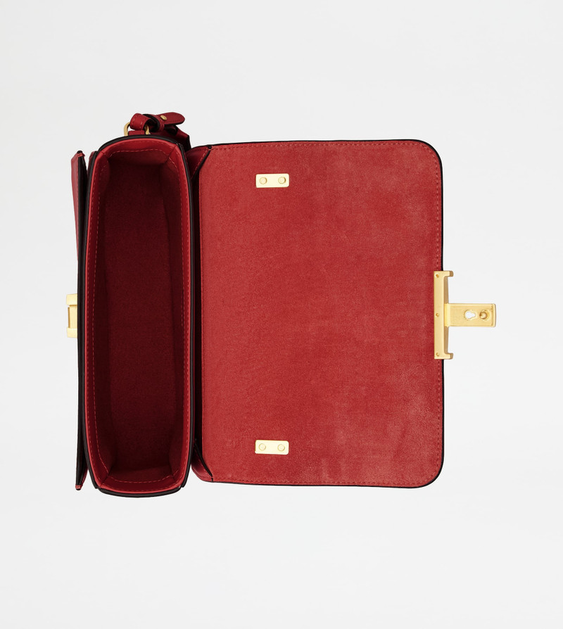 T TIMELESS FLAP BAG IN LEATHER MINI - RED 4