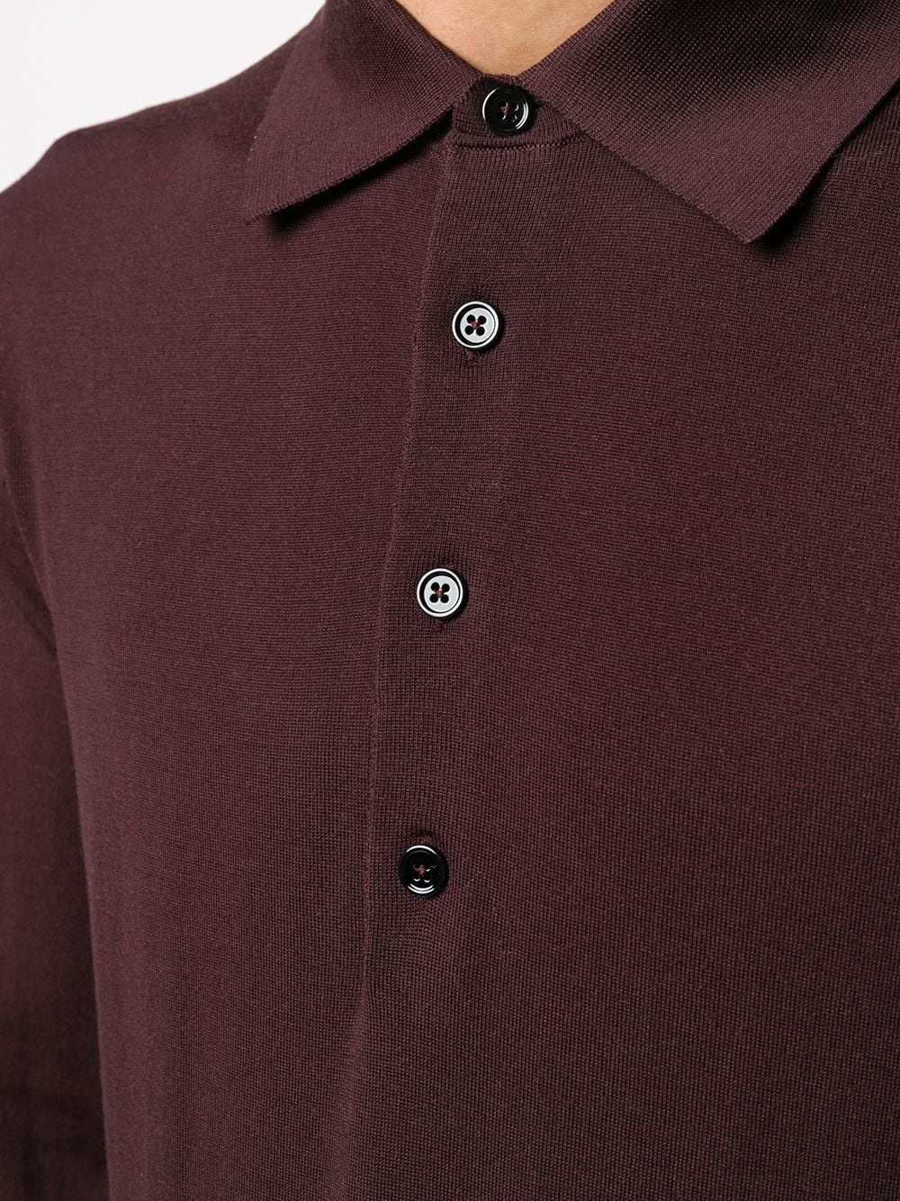 long-sleeve wool polo shirt - 5