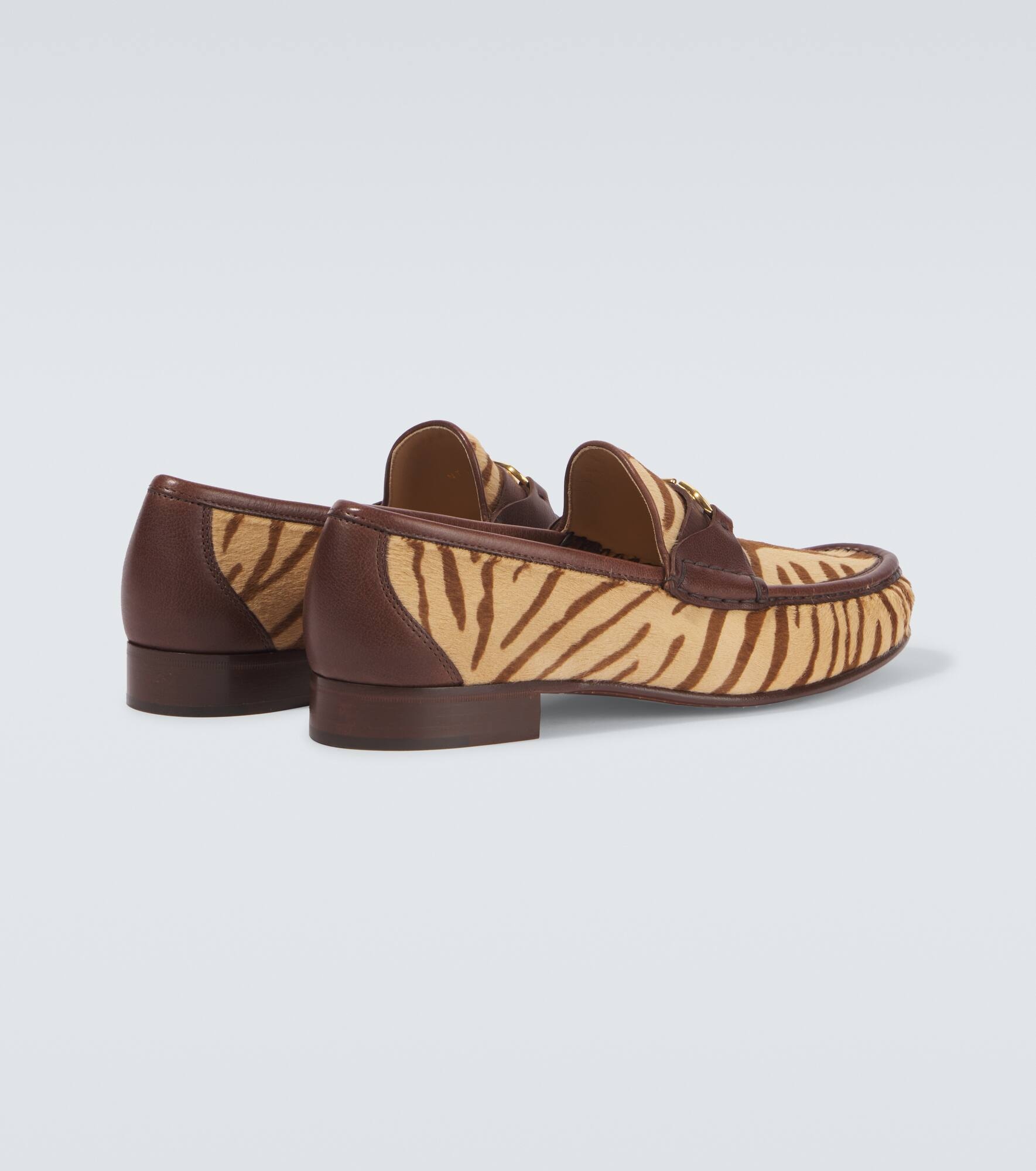 VLogo zebra-print calf hair loafers - 6