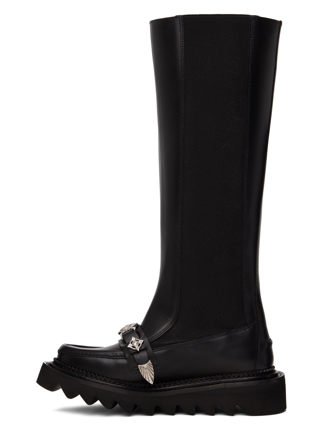 Black Leather Tall Boots - 3