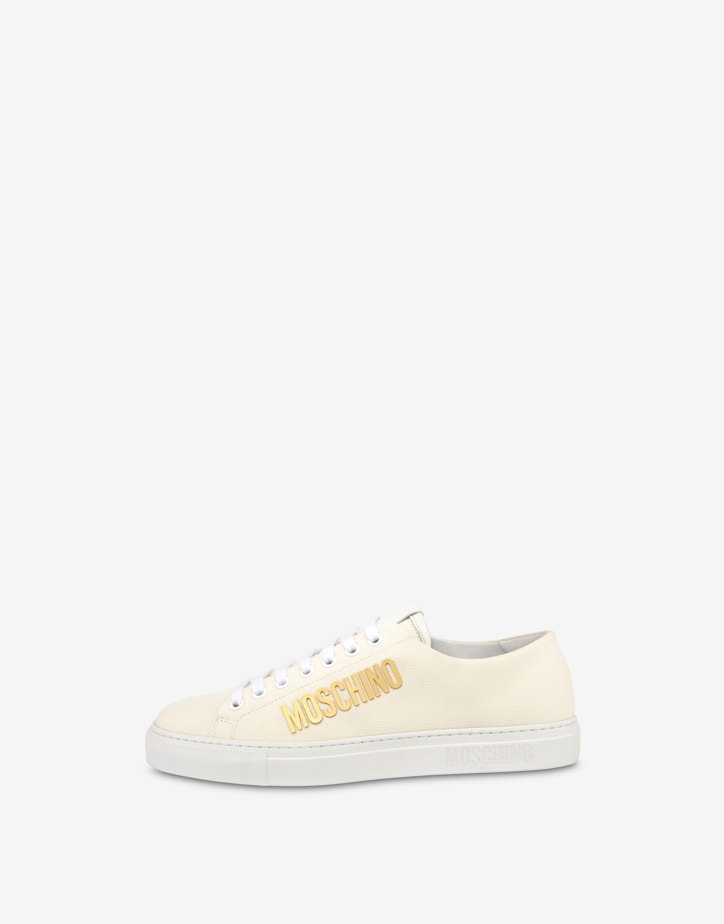 CANVAS SNEAKERS WITH METAL LOGO - 2
