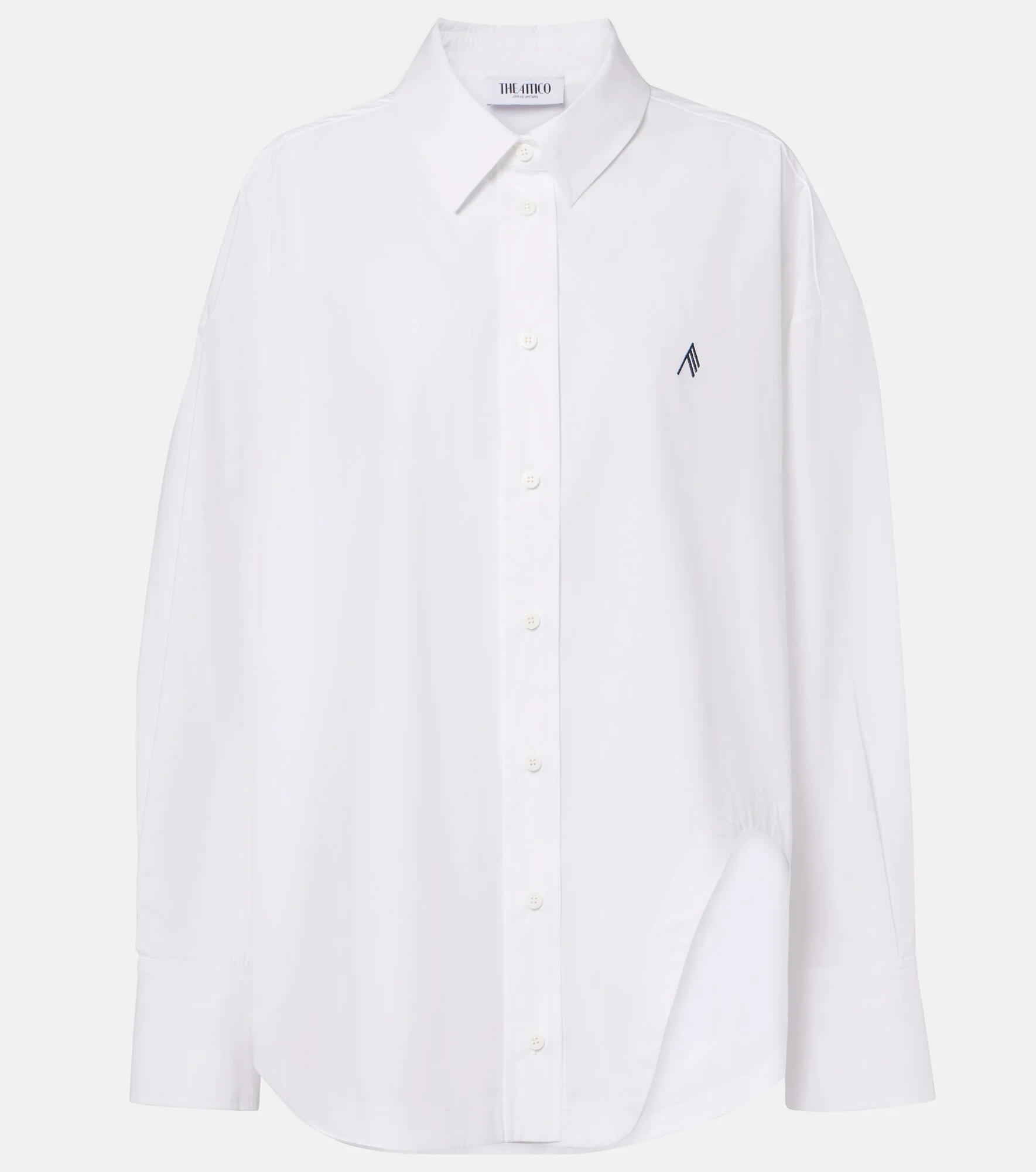 Asymmetric cotton poplin shirt - 1