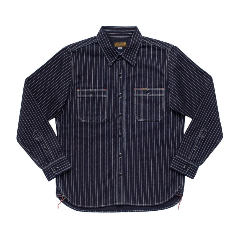 Iron Heart IHSH-266-IND 12oz Wabash Work Shirt - Indigo with Black Buttons outlook