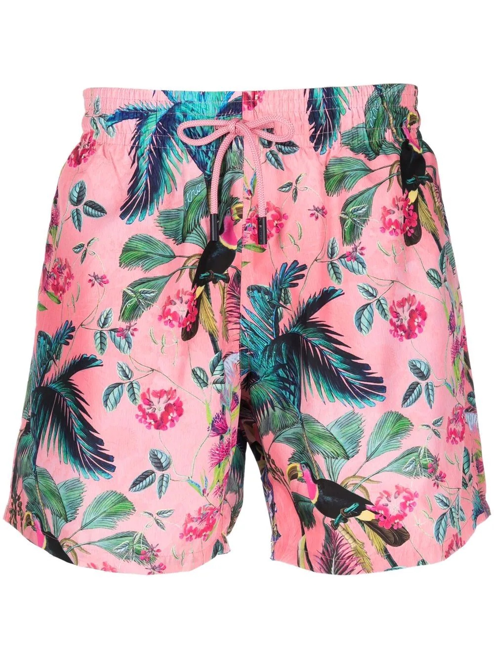 tropical print swim shorts - 1