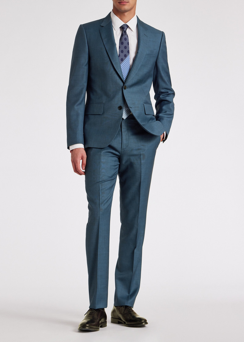 Tailored-Fit Sharkskin Wool Suit 12