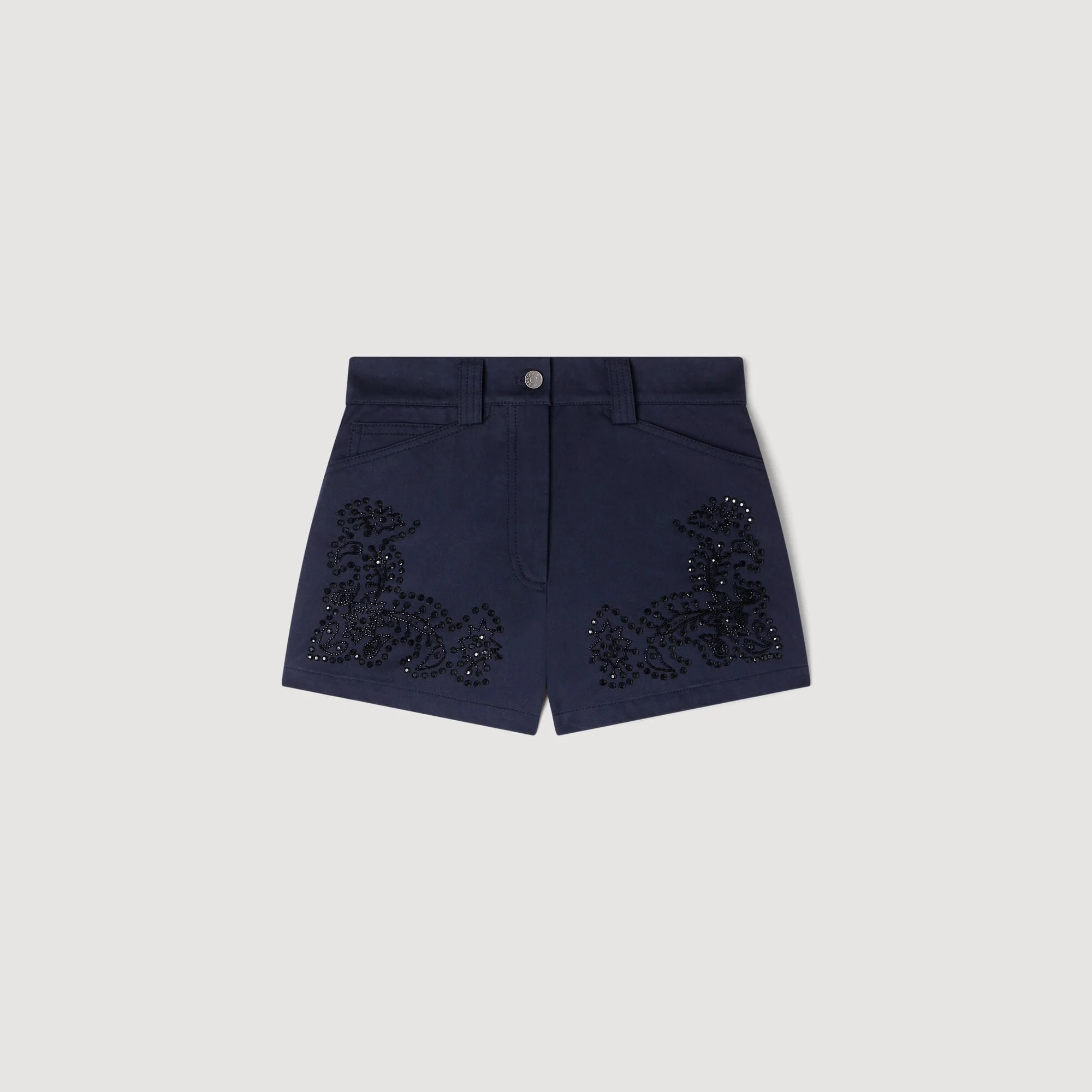 EMBROIDERED COTTON SHORTS - 1