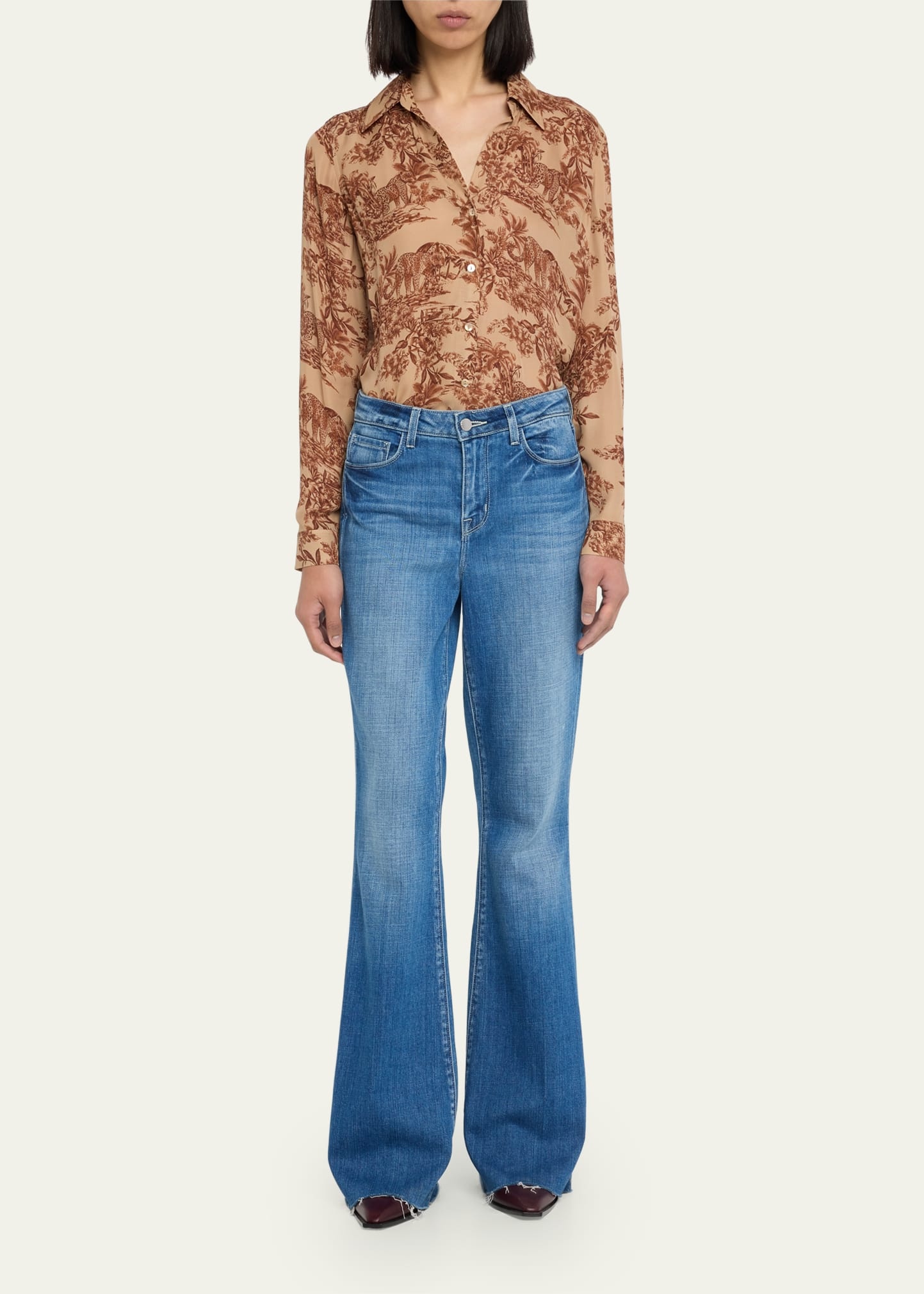 Sera High Rise Sneaker Flare Jeans - 2