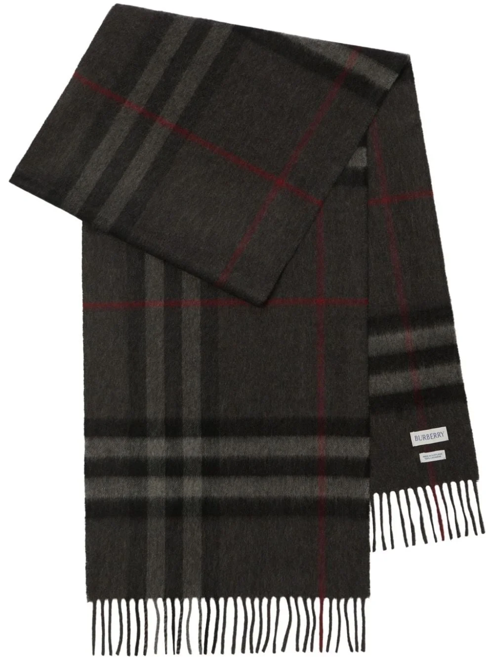 checked cashmere scarf - 1