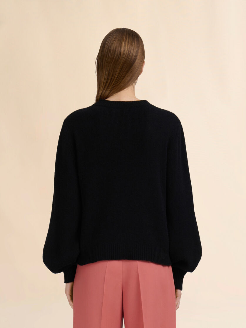 BLACK CASHMERE SWEATER WITH MARNI MENDING APPLIQUÉ - 3