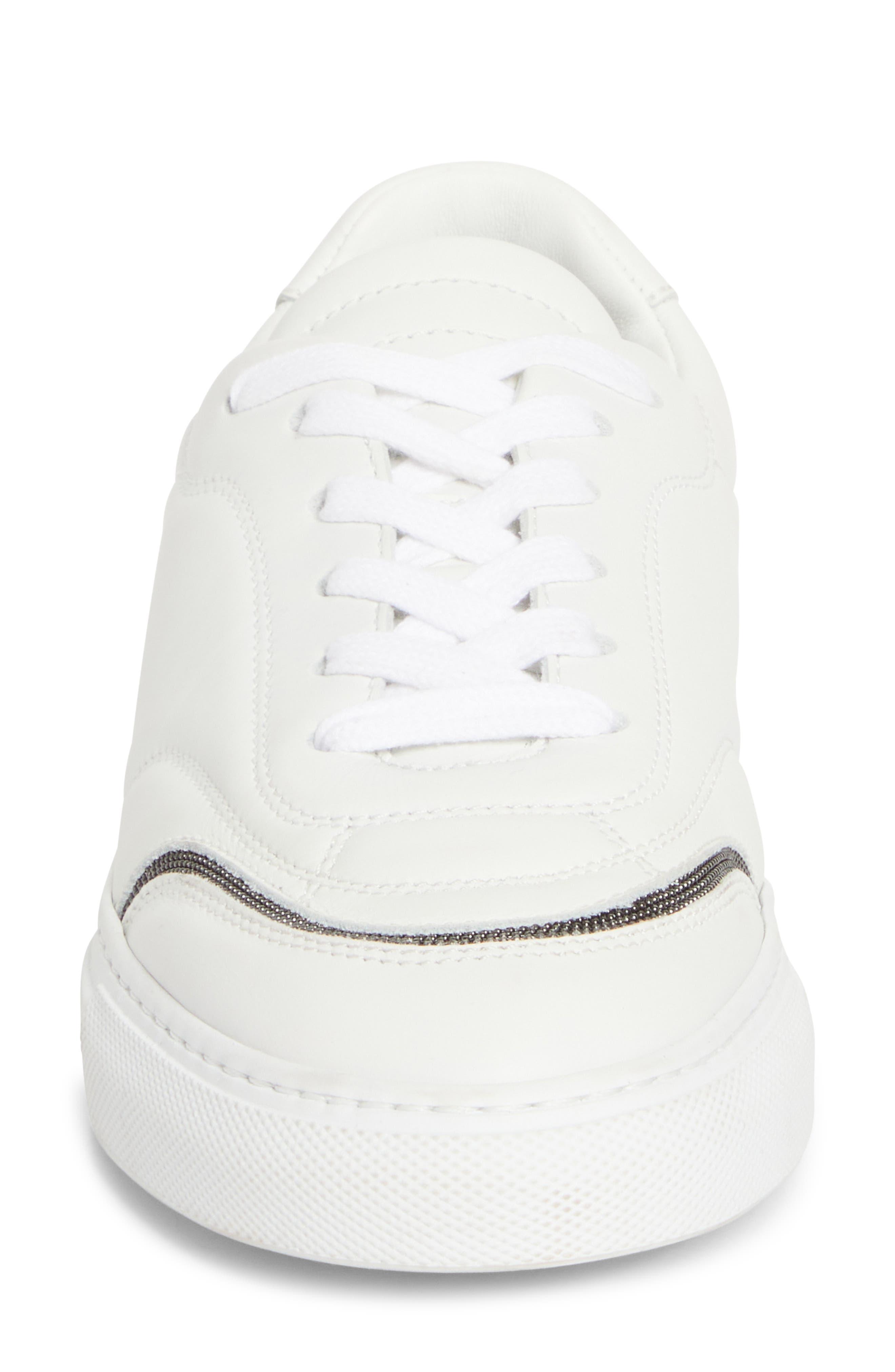 Brunello Cucinelli Monili Trim Low Top Sneaker in Blanco at Nordstrom - 4