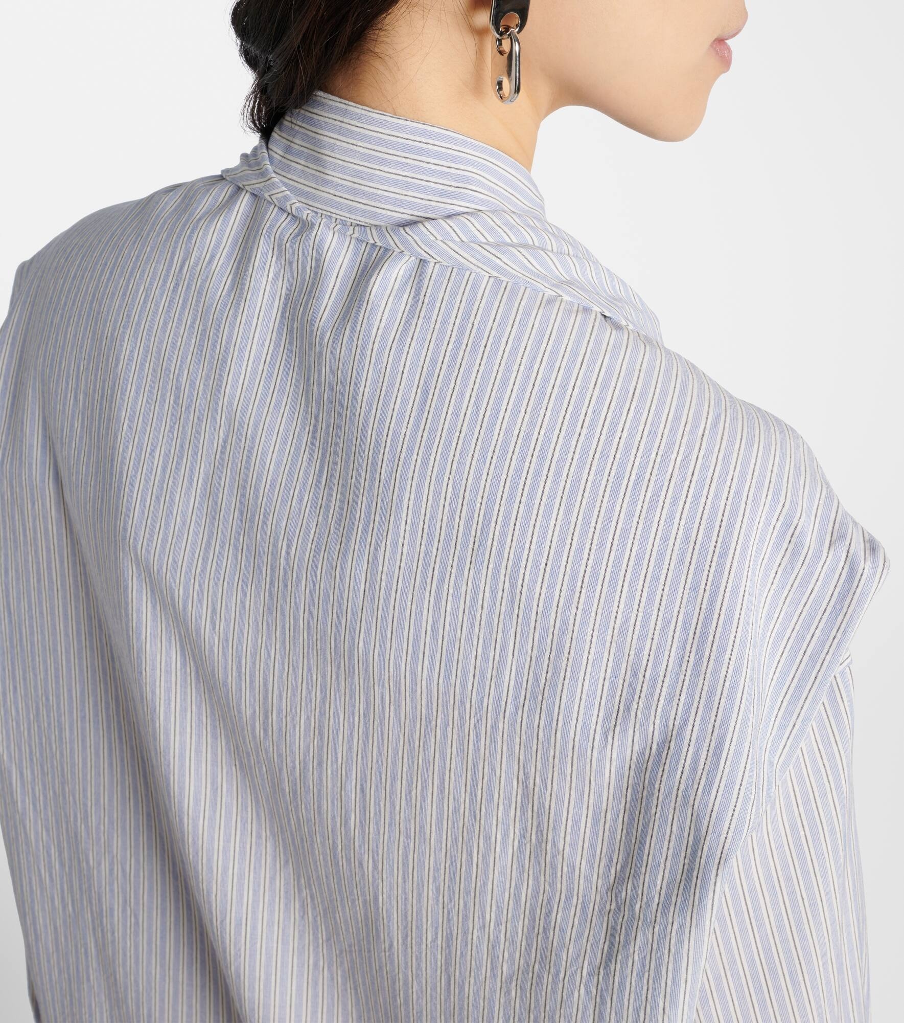 Layered striped shirt dress - 7