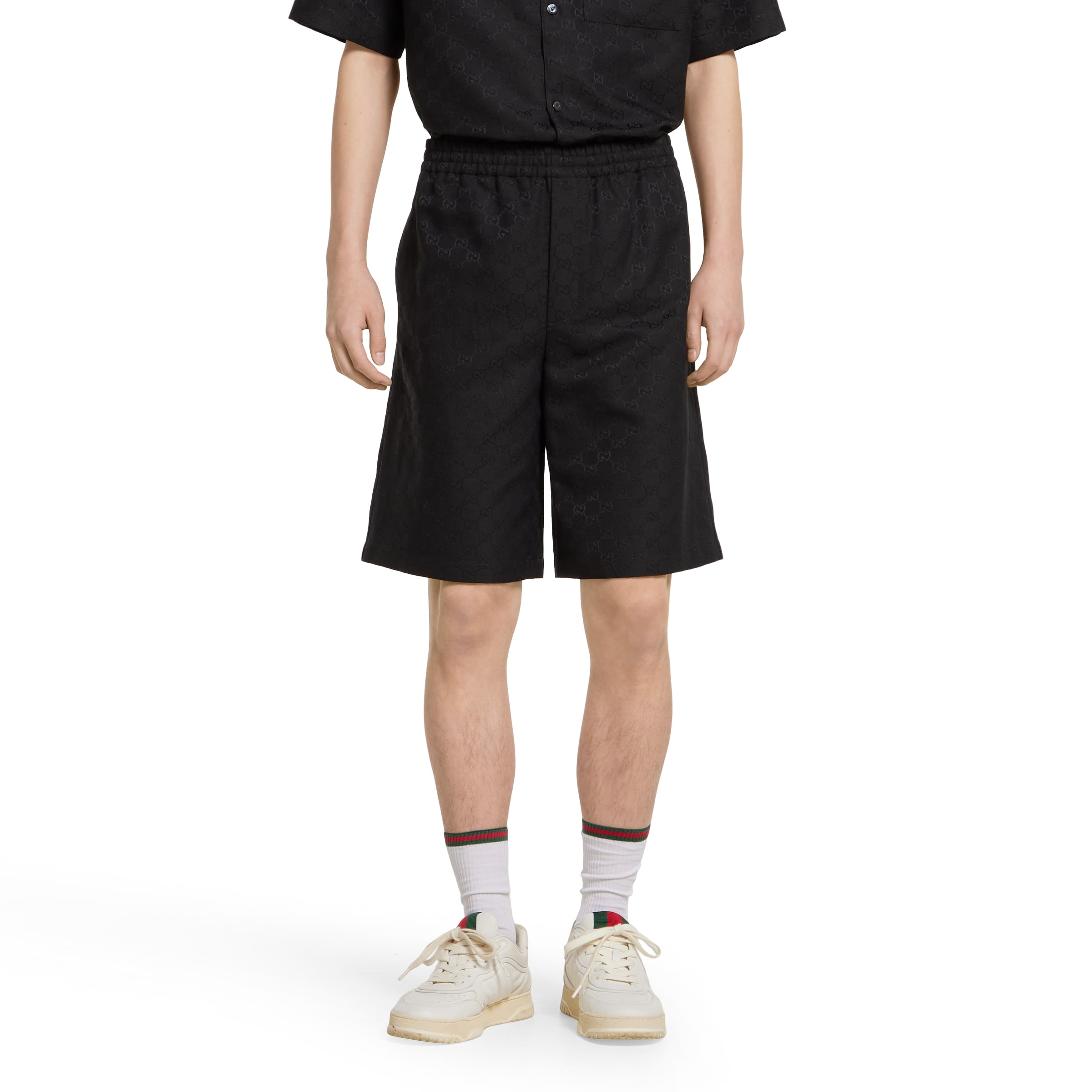 GG canvas linen blend shorts - 3