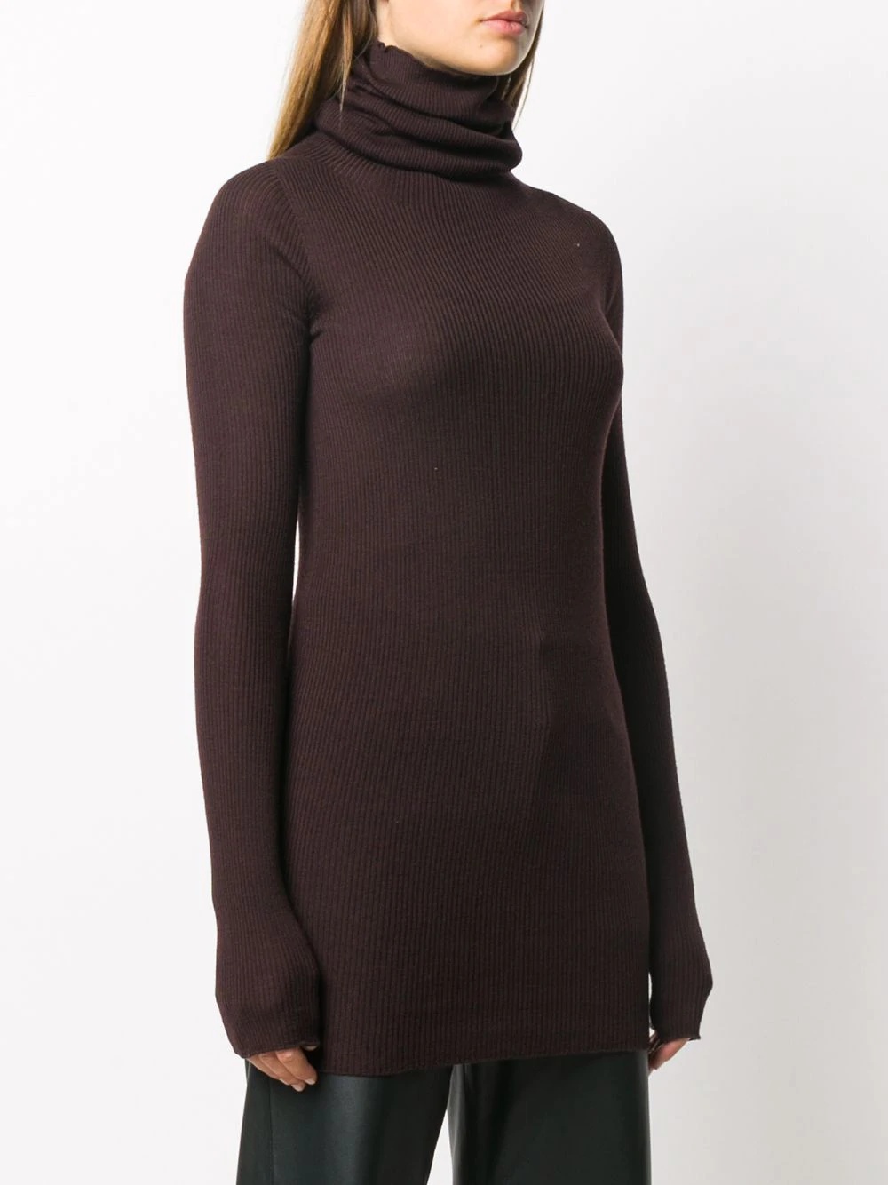 rollneck long-line knit top - 3