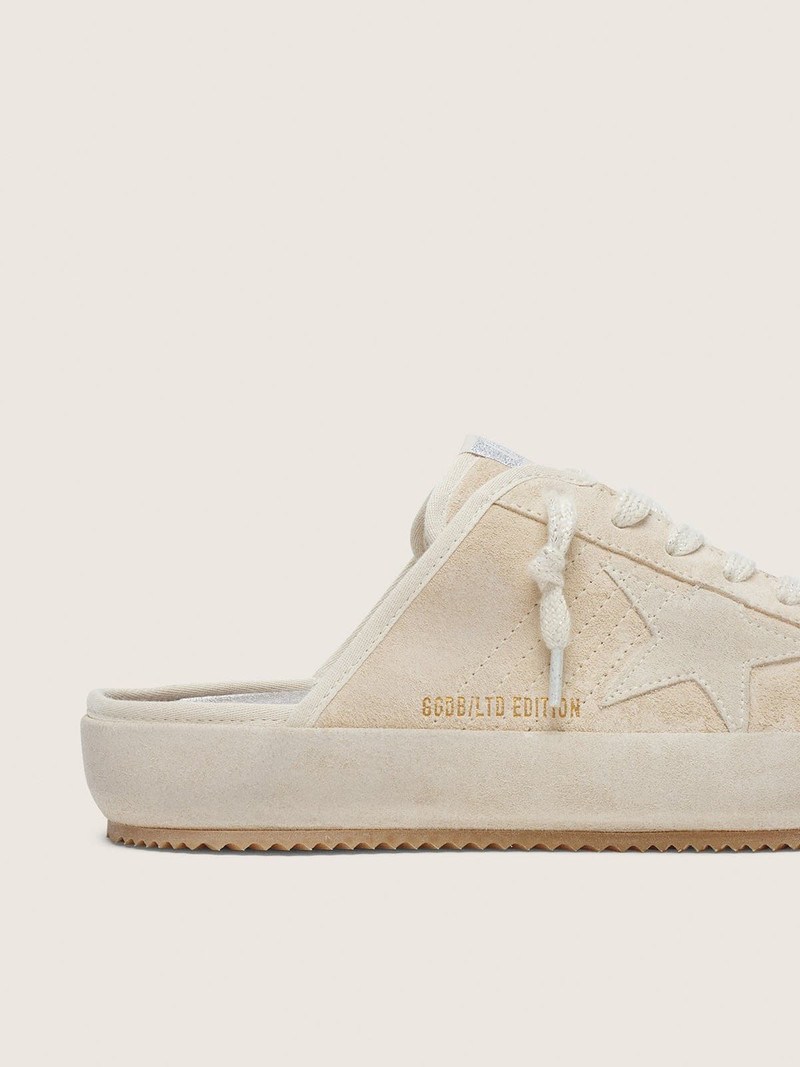 Men’s Super-Star Sabots LAB in beige suede 4