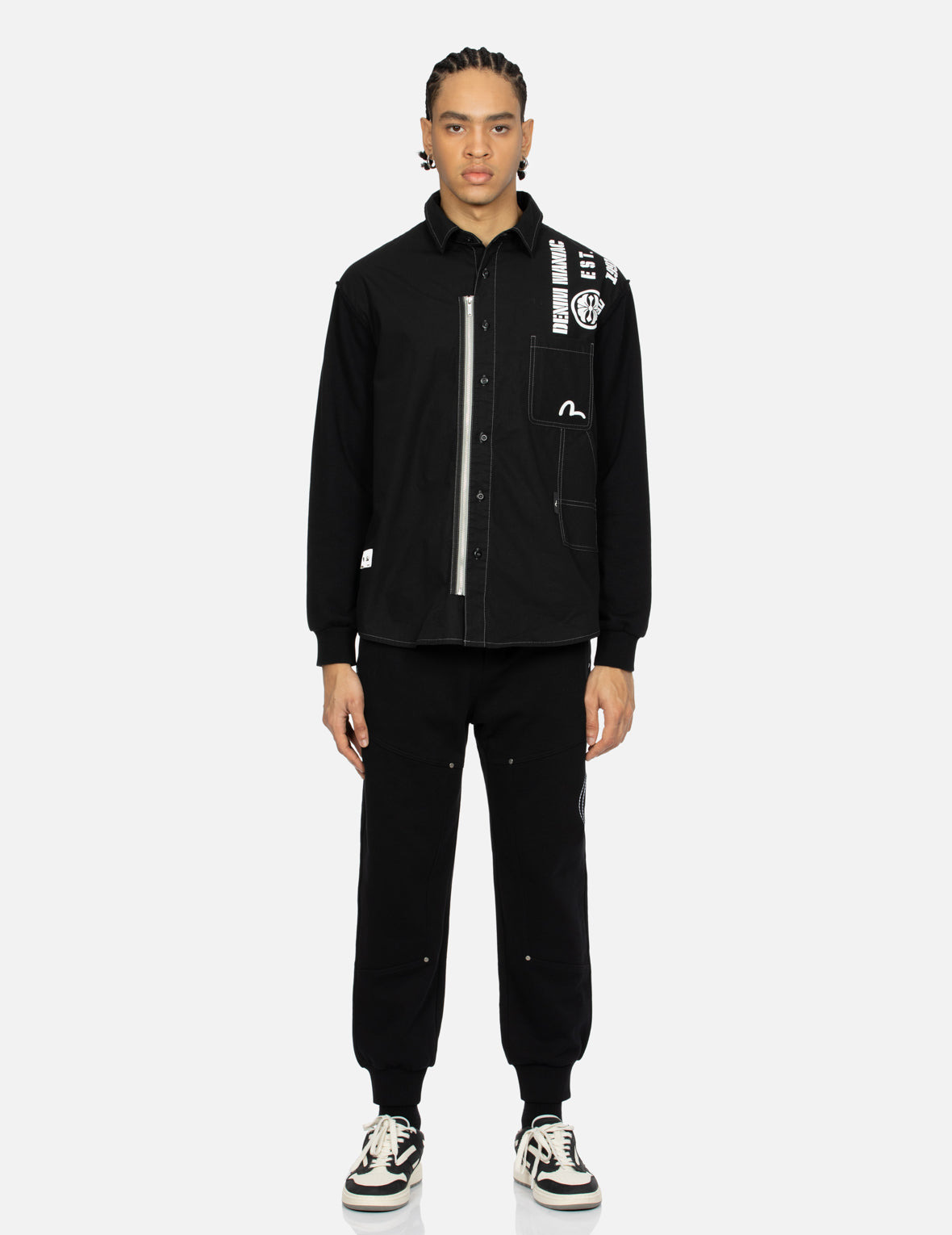HAND-STITCHED AND MULTI-PRINT RELAX FIT SWEATPANTS - 6