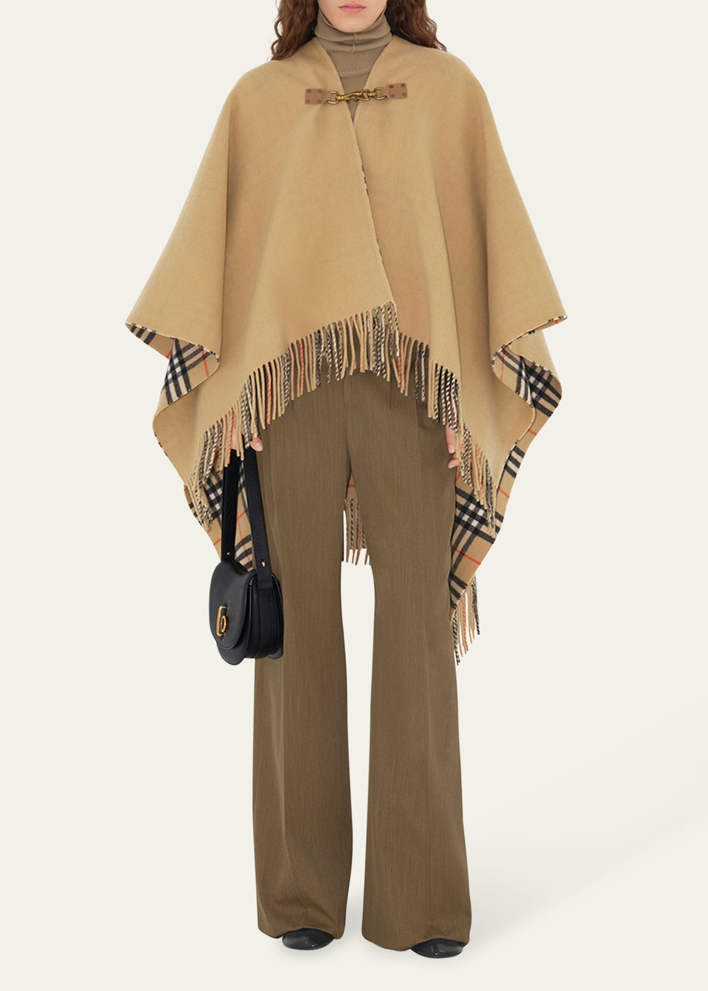 St. Marsh Fringe Wool Cape - 2