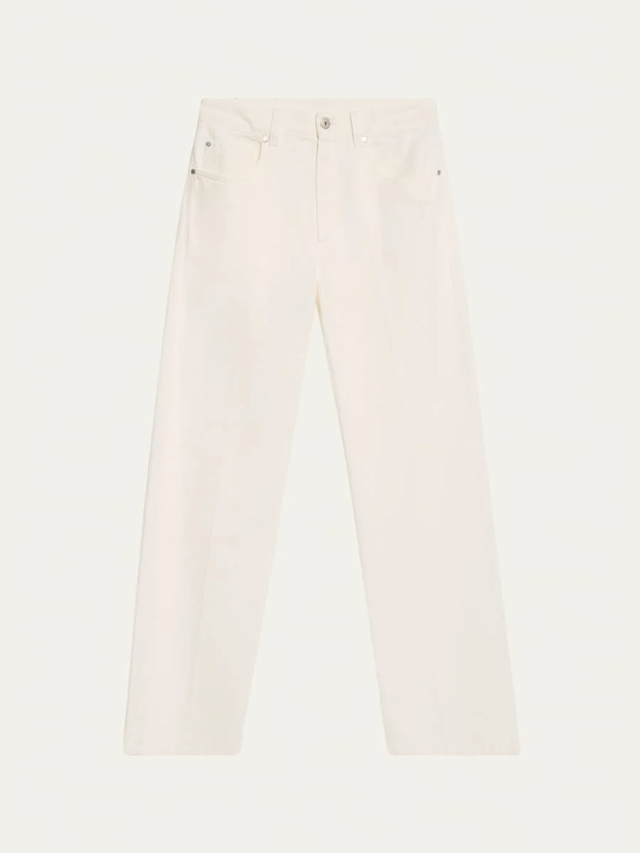 Contemporary Garment Dye Denim Pants with Sartorial Touch - 1