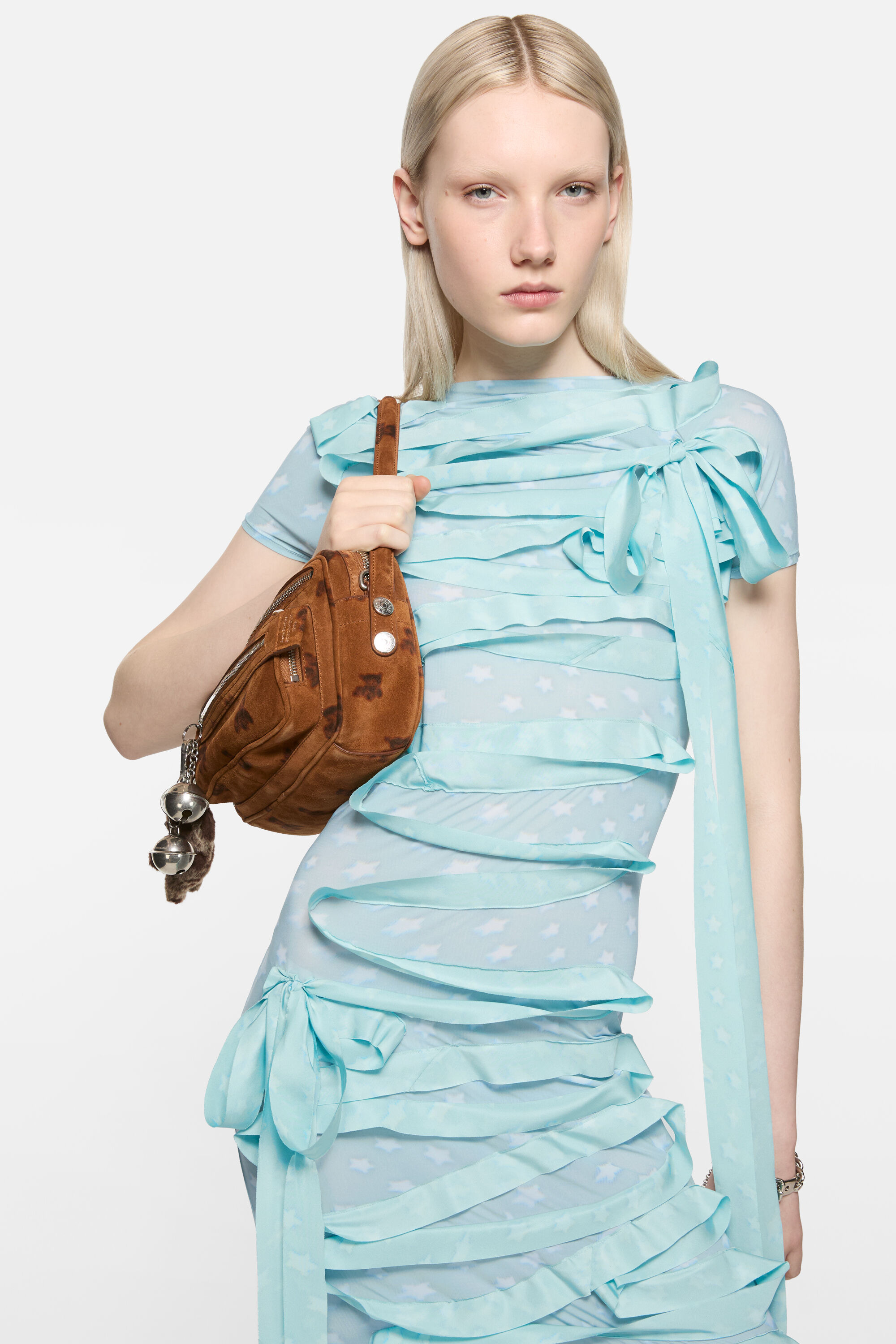 Ribbon dress - Aqua blue - 4