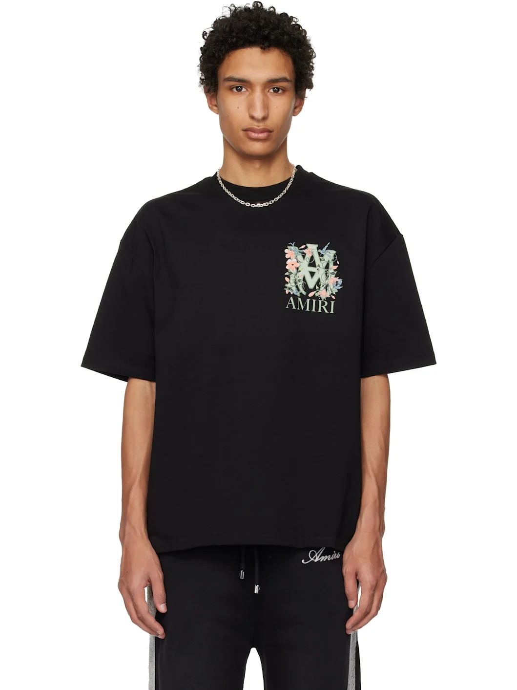 Black MA Floral Oversized T-shirt - 1
