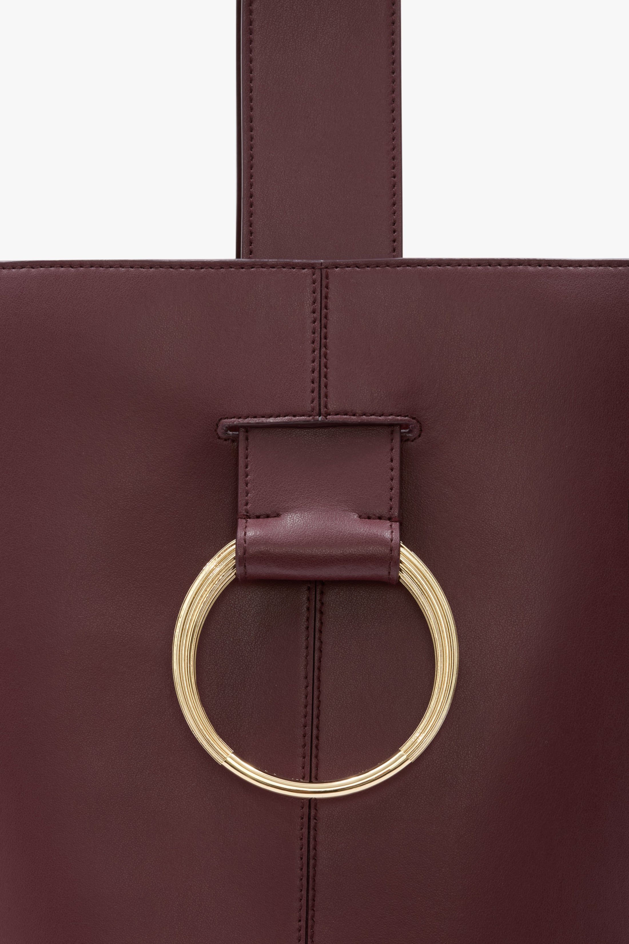 Dia Bucket Bag In Burgundy Smooth Leather - 5