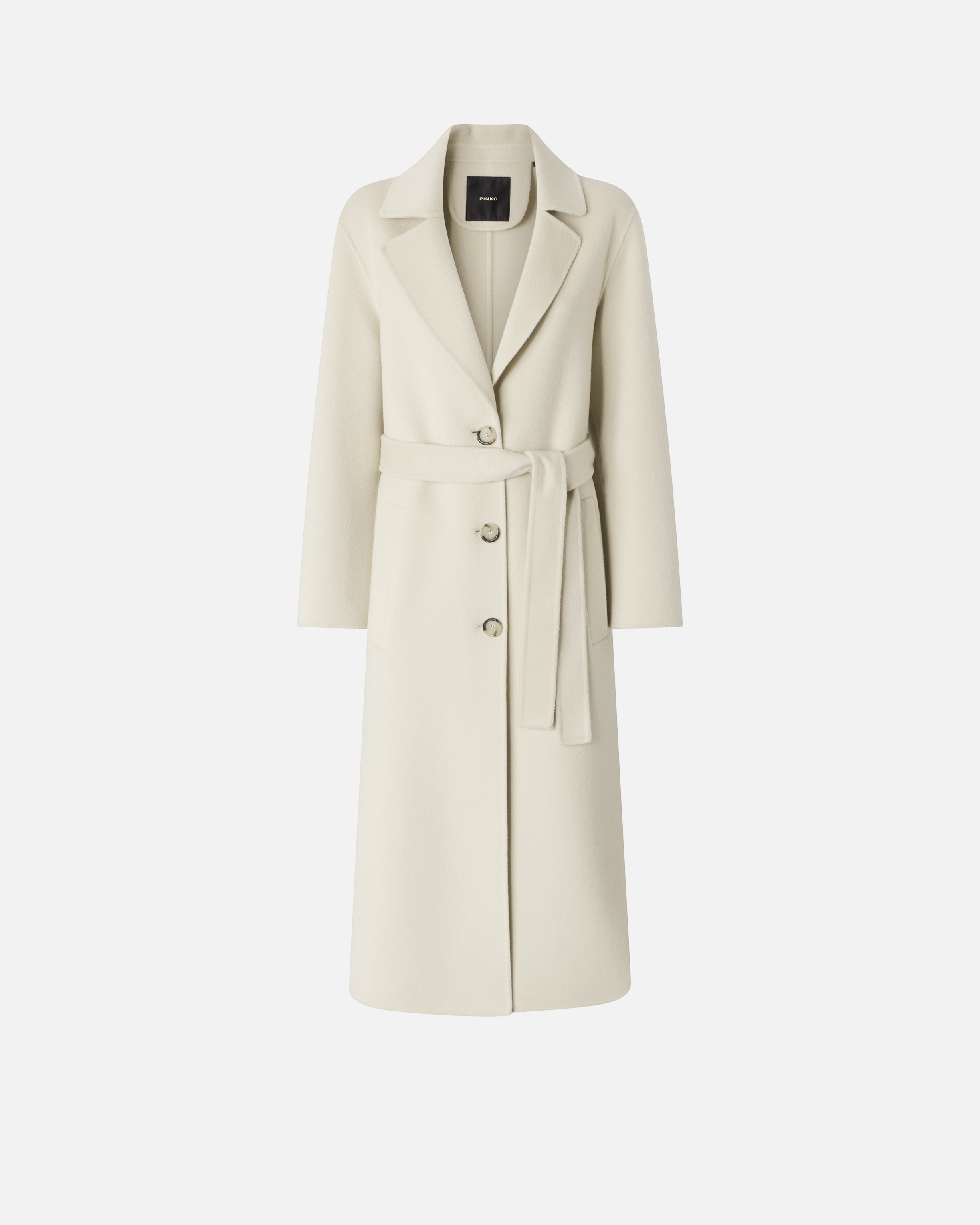LONG DOUBLE-LAYERED CLOTH COAT WITH BELT - 1
