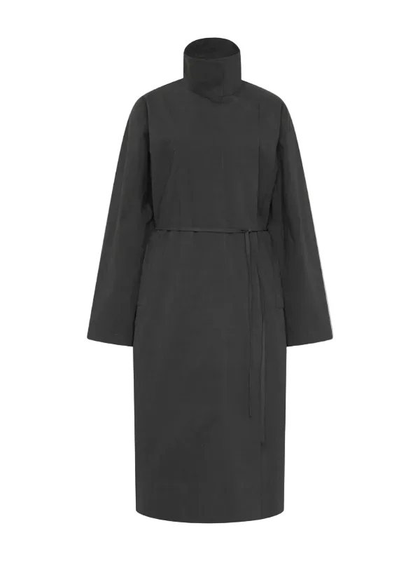 Technical Cotton Cocoon Coat in Iron Glaze - 1