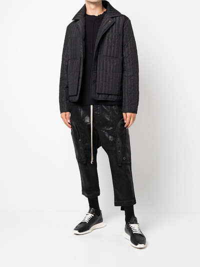 Rick Owens DRKSHDW drawstring cropped track pants outlook