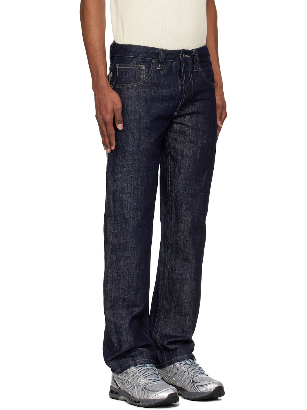 Navy 6060 Dragon Hemp Denim Jeans - 2
