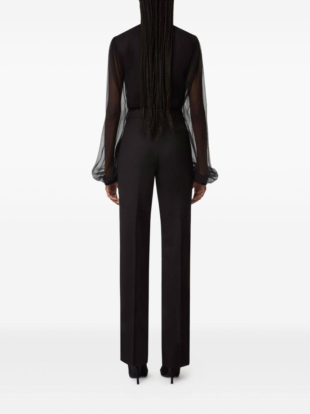 high-neck ruffled top - 4