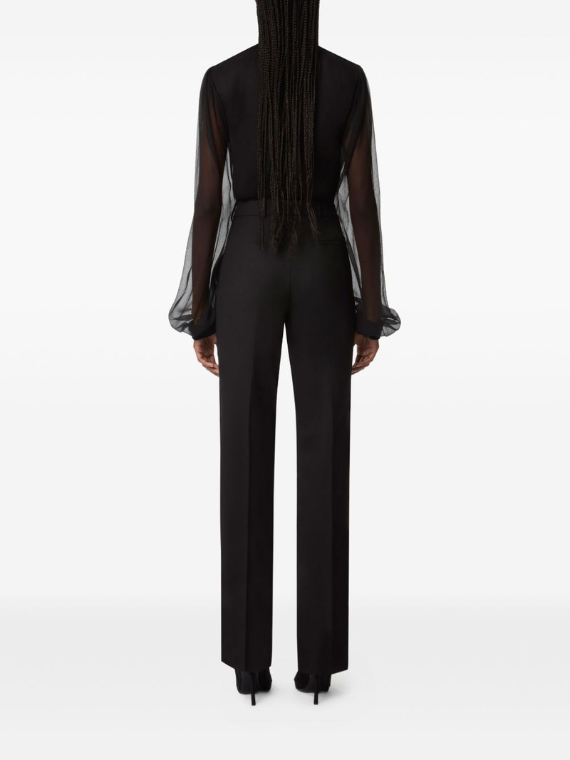 high-neck ruffled top 4