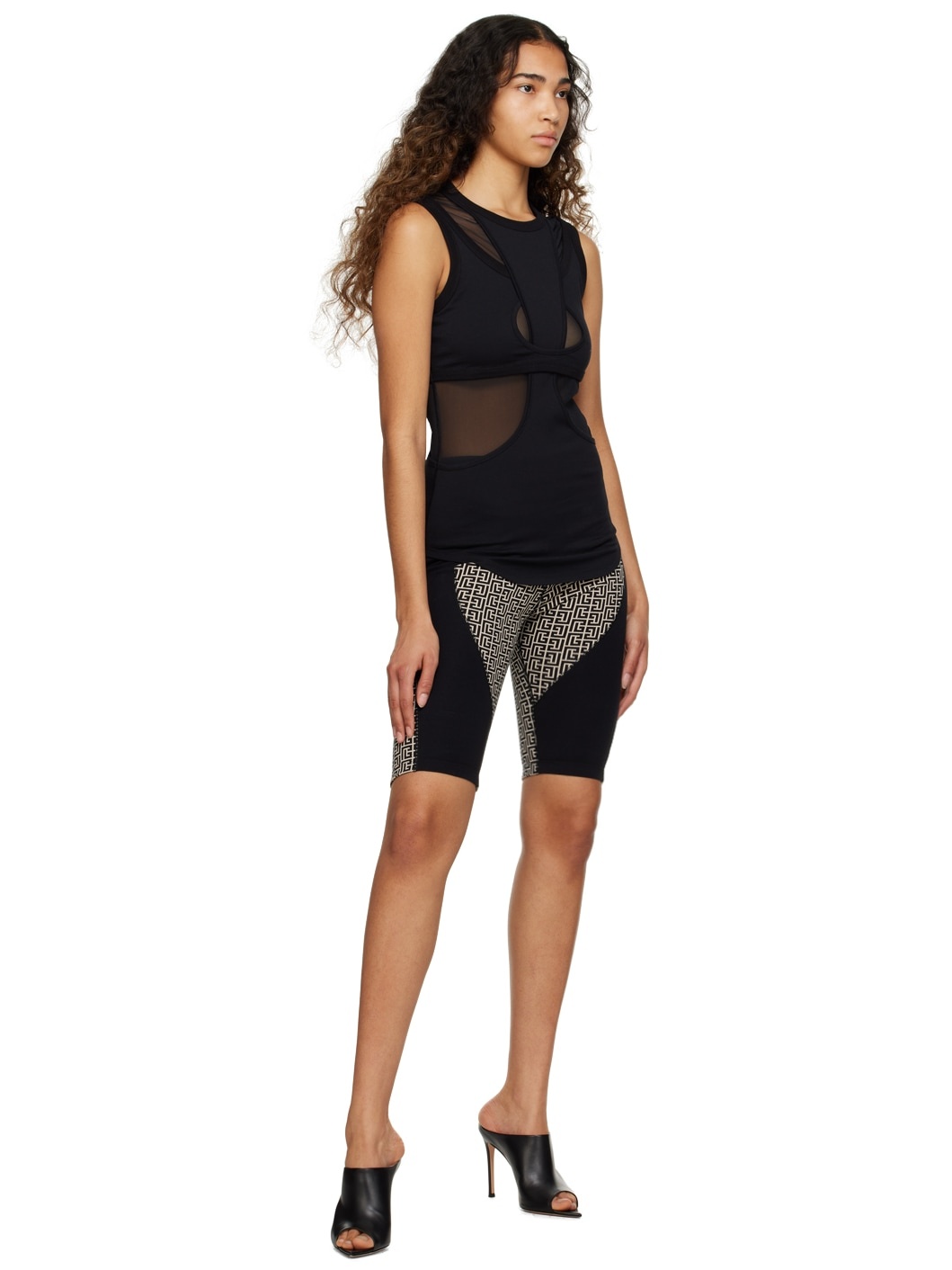 Black Paneled Tank Top - 4