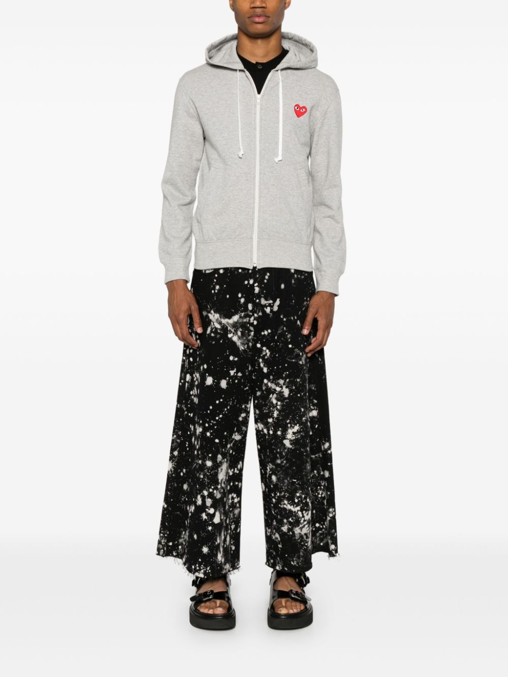 mélange-effect cotton hoodie - 3
