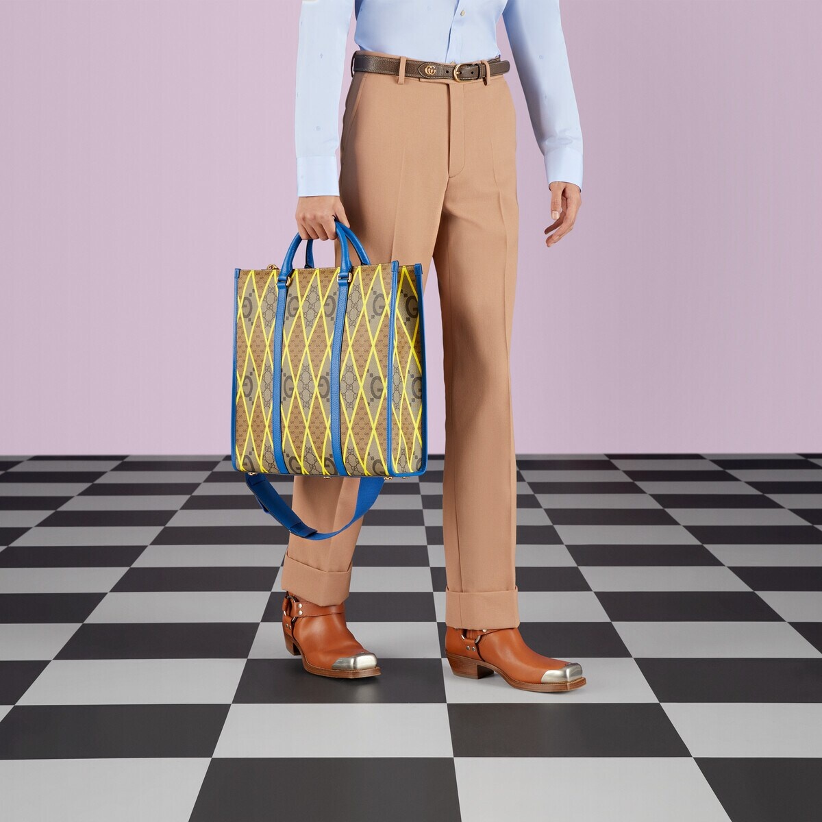 GG rhombus print large tote bag - 3