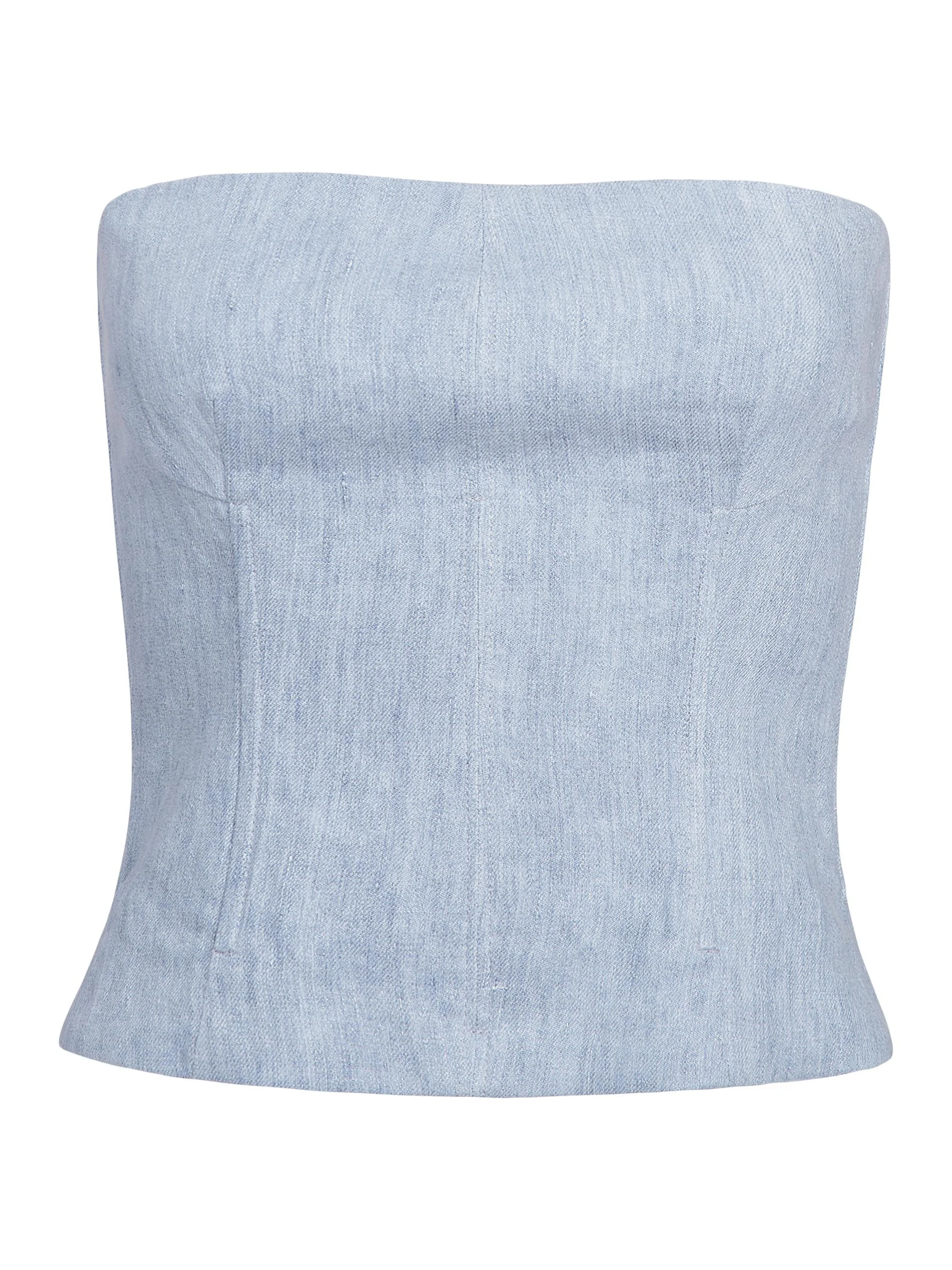 Women's Jillian Hemp Strapless Bustier - Light Indigo - 1