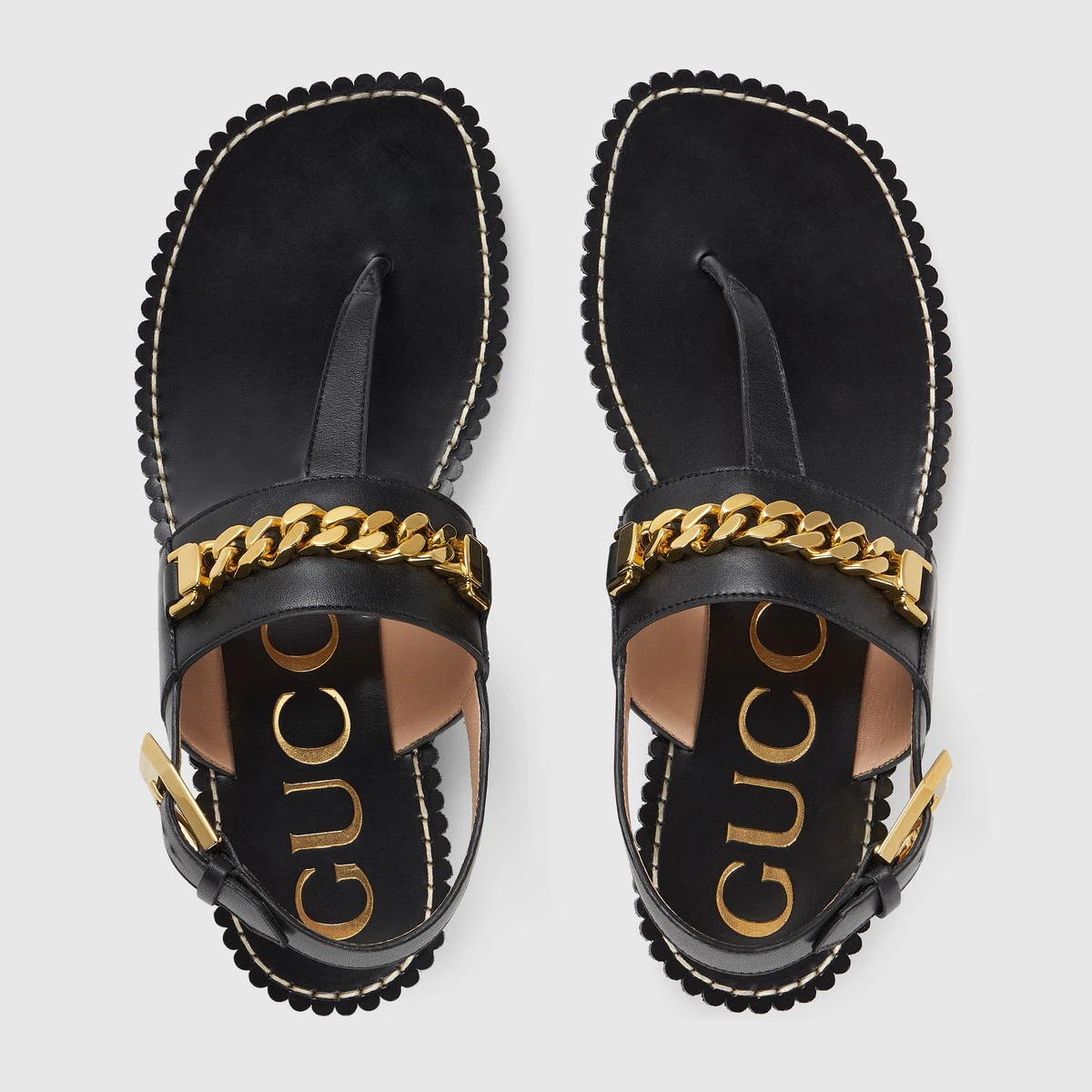 Women's thong sandal with chain - 3