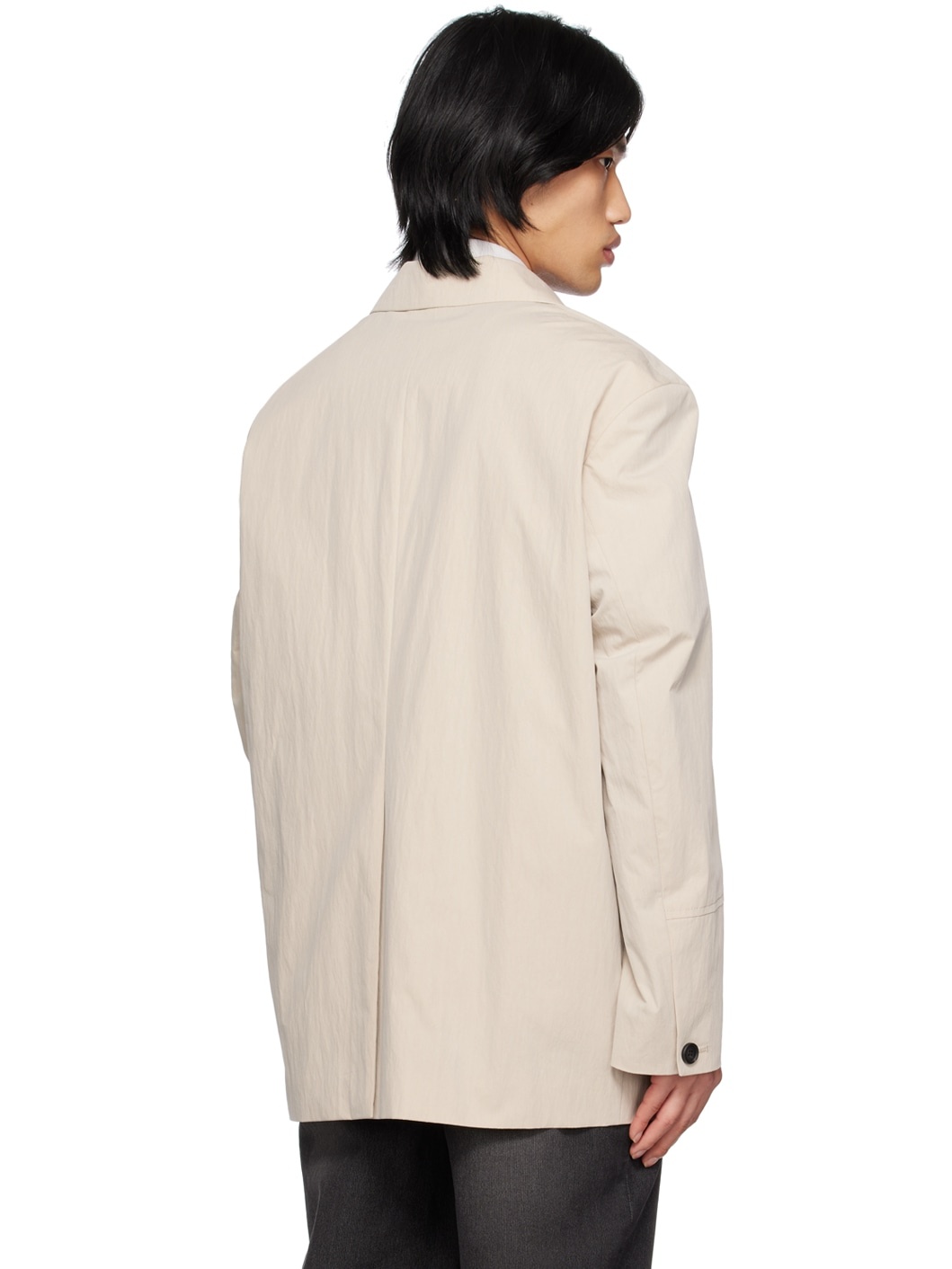 Beige Oversized Blazer - 3