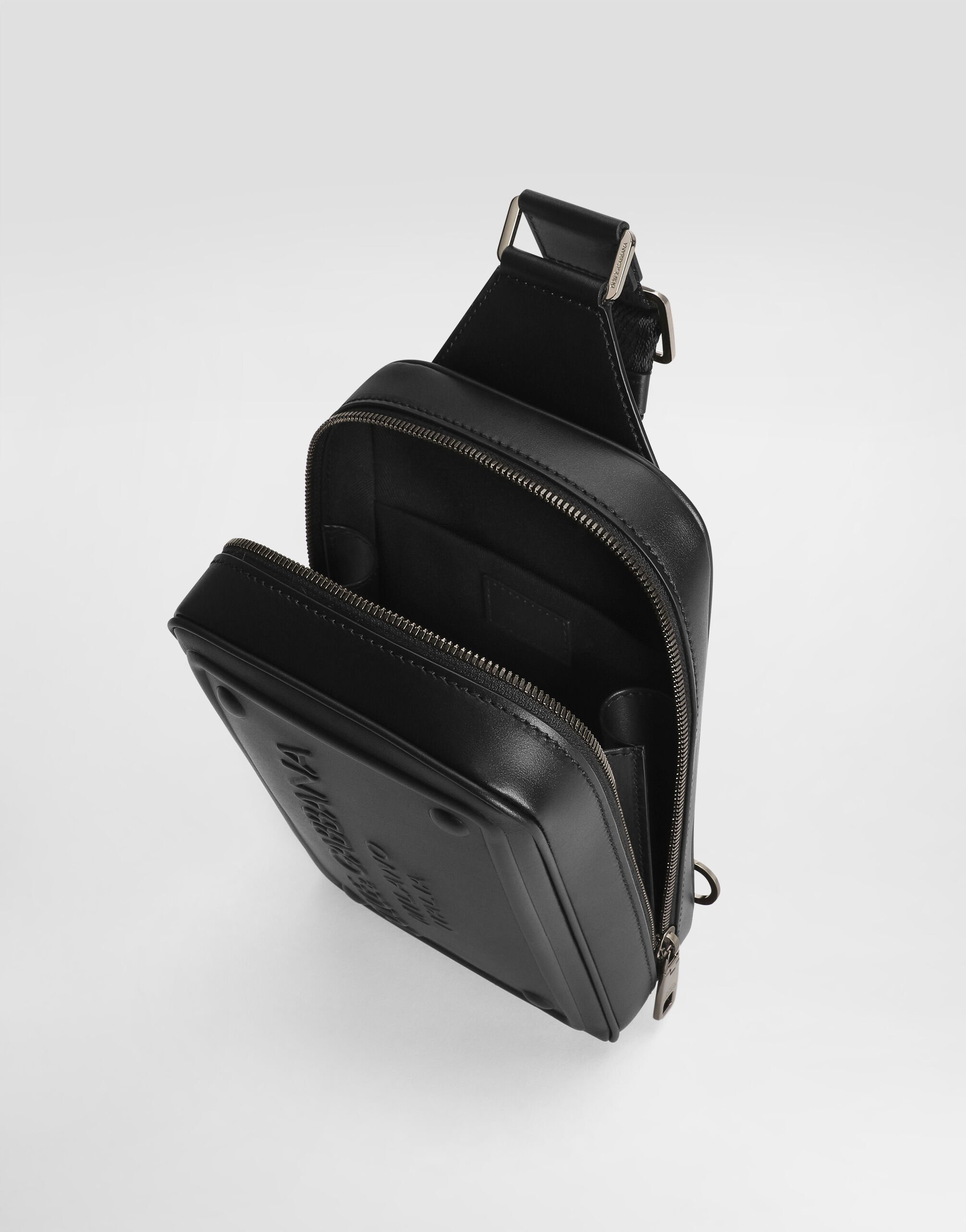 Calfskin belt bag with raised logo - 4