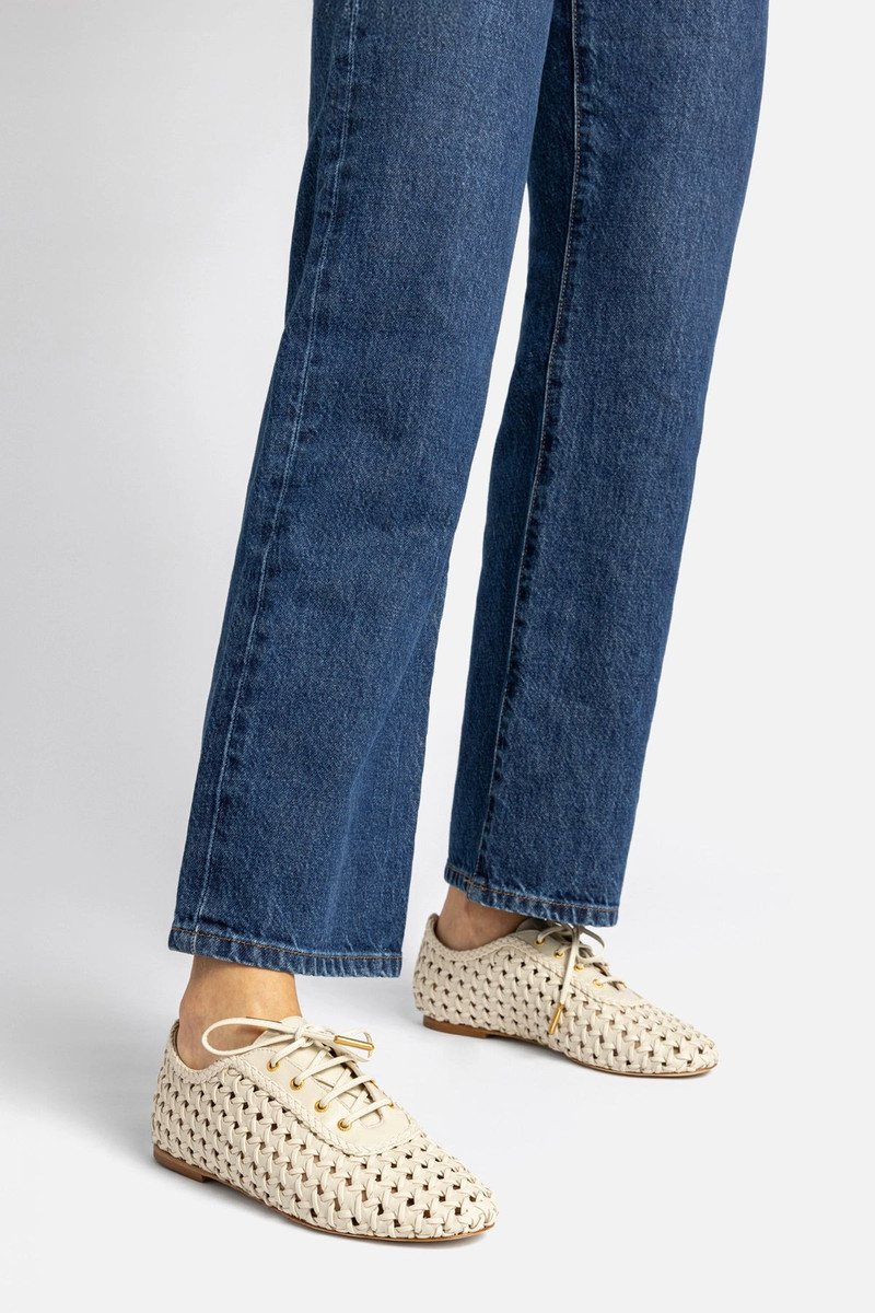 Liza Macrame Sneaker In Ivory Leather 5