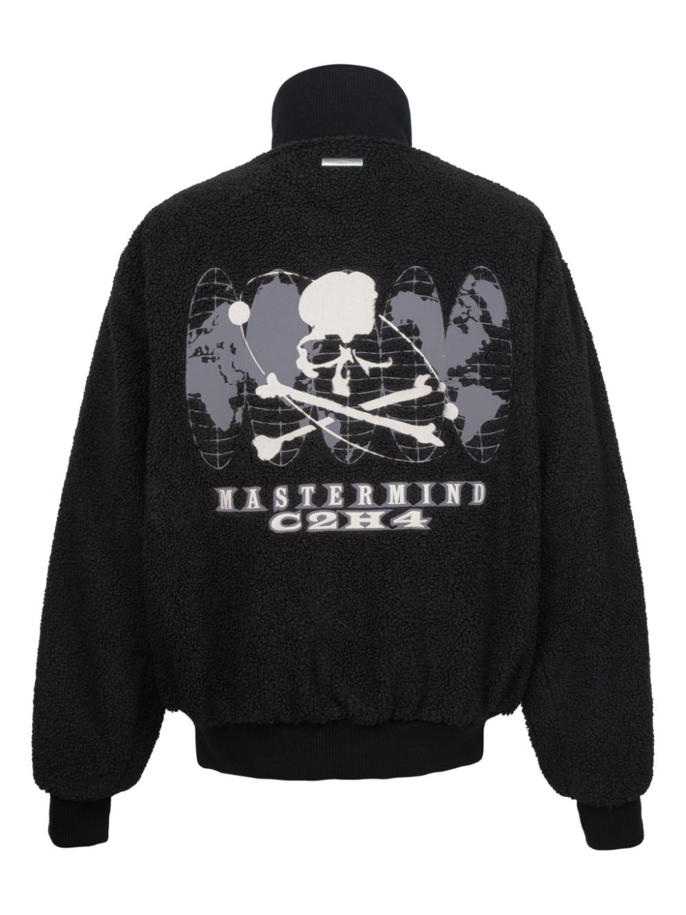 logo-print textured jacket - 2
