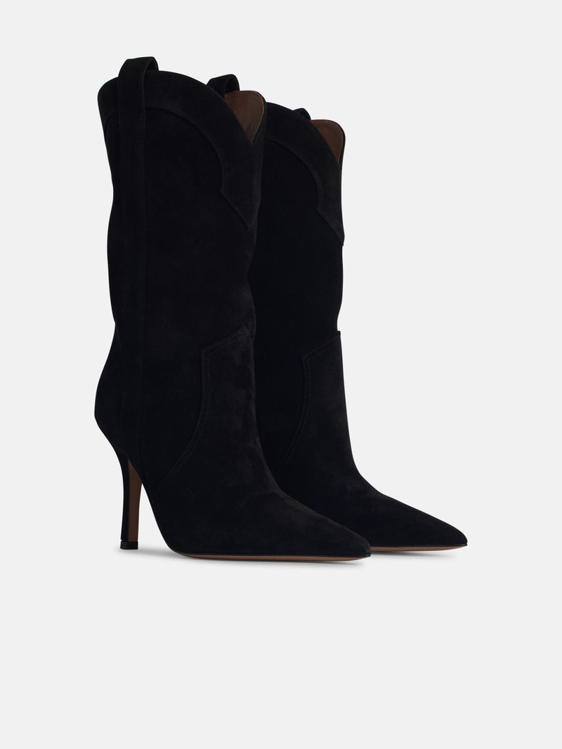 PARIS TEXAS 'PALOMA' BLACK SUEDE BOOTS outlook