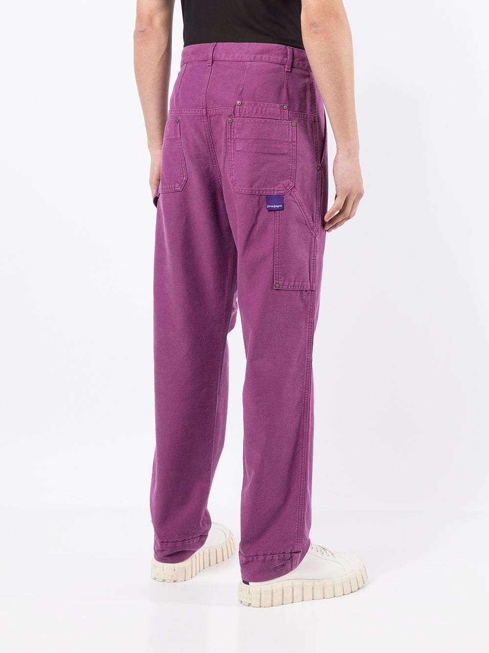 patch pocket denim trousers - 4