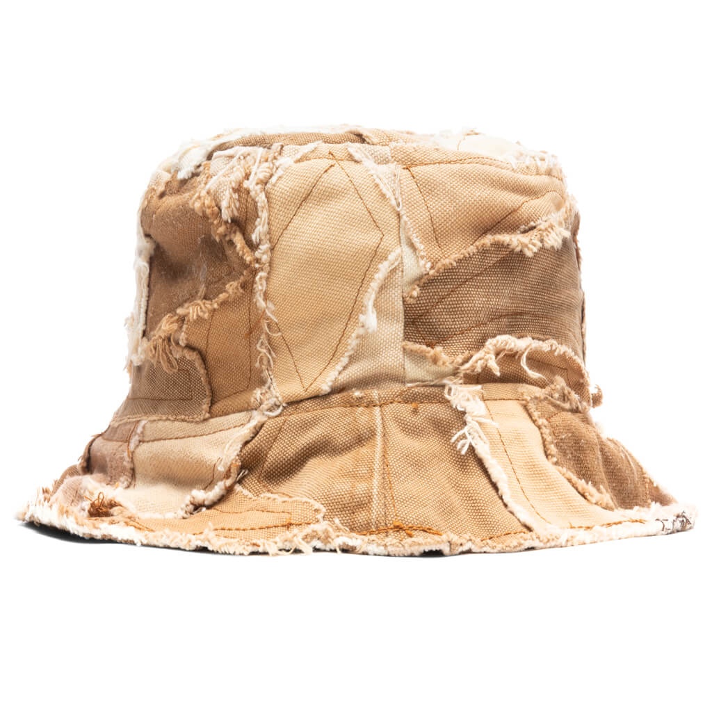 RECYCLED CANVAS BUCKET HAT - TAN - 1