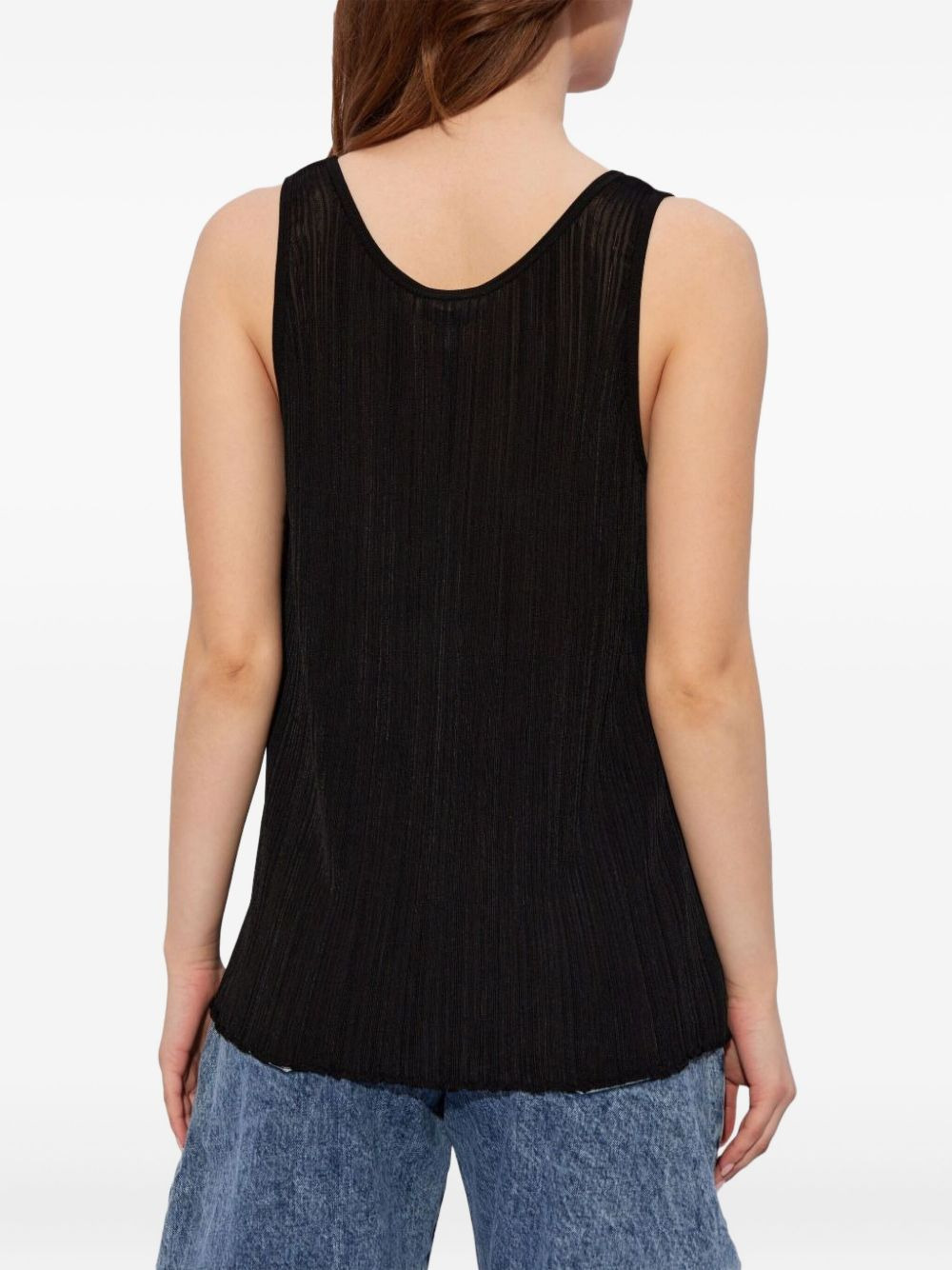 scoop-neck pleated tank top - 4