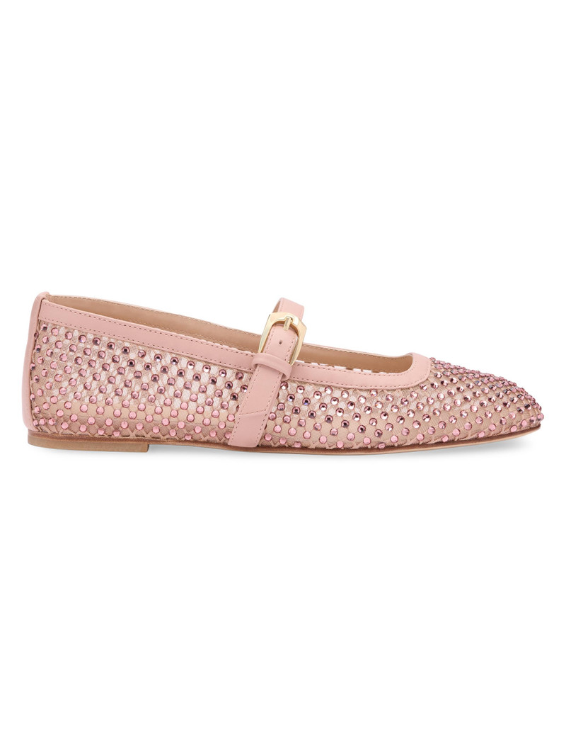 Women's Bareitall Crystal-Embellished Mesh Mary Janes - Blushful 1