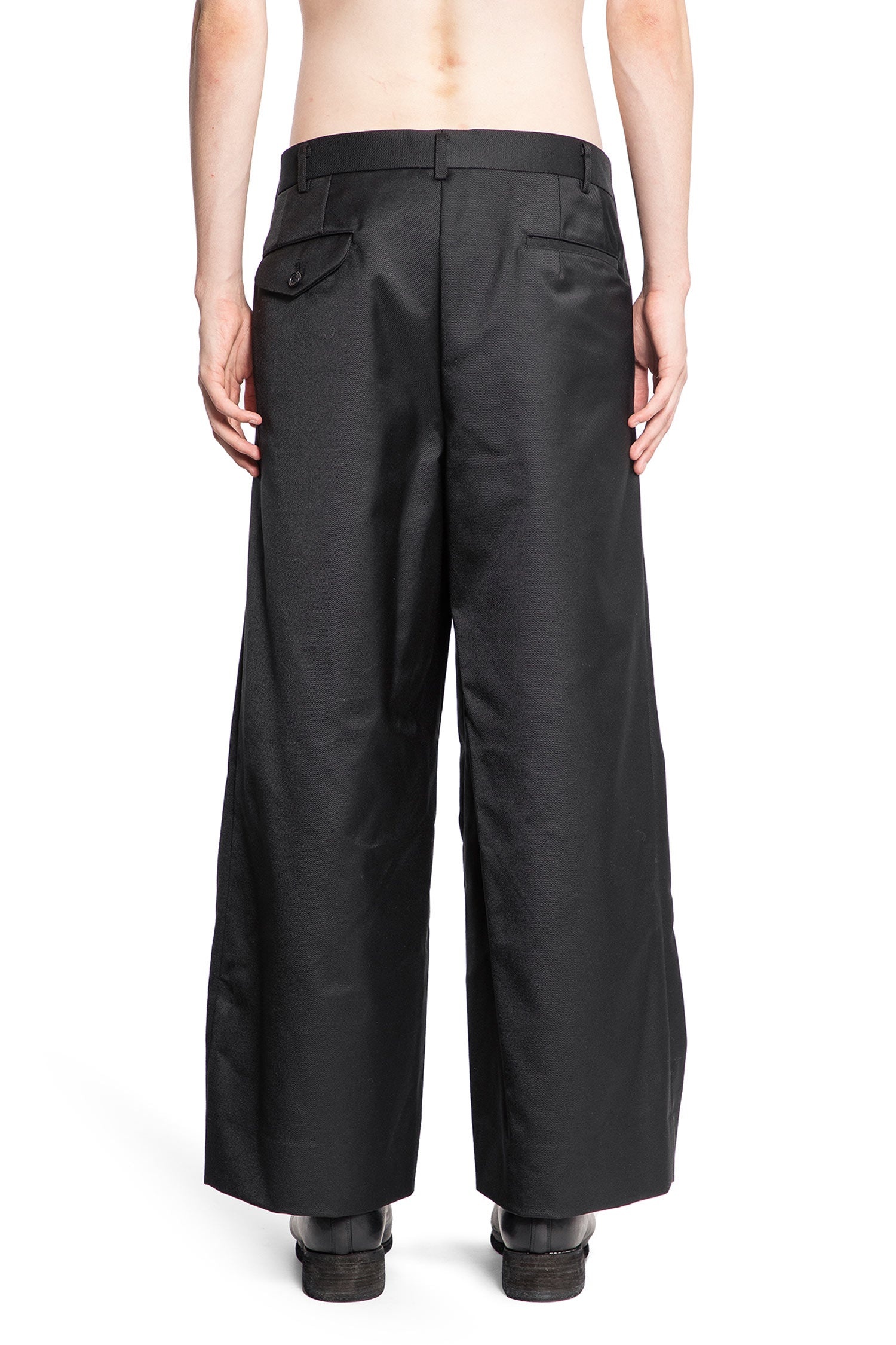 Spliced-Wool-Nylon-Wide-Leg-Trousers - 3