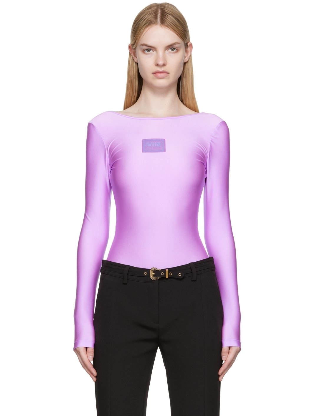 Purple Shiny Bodysuit - 1