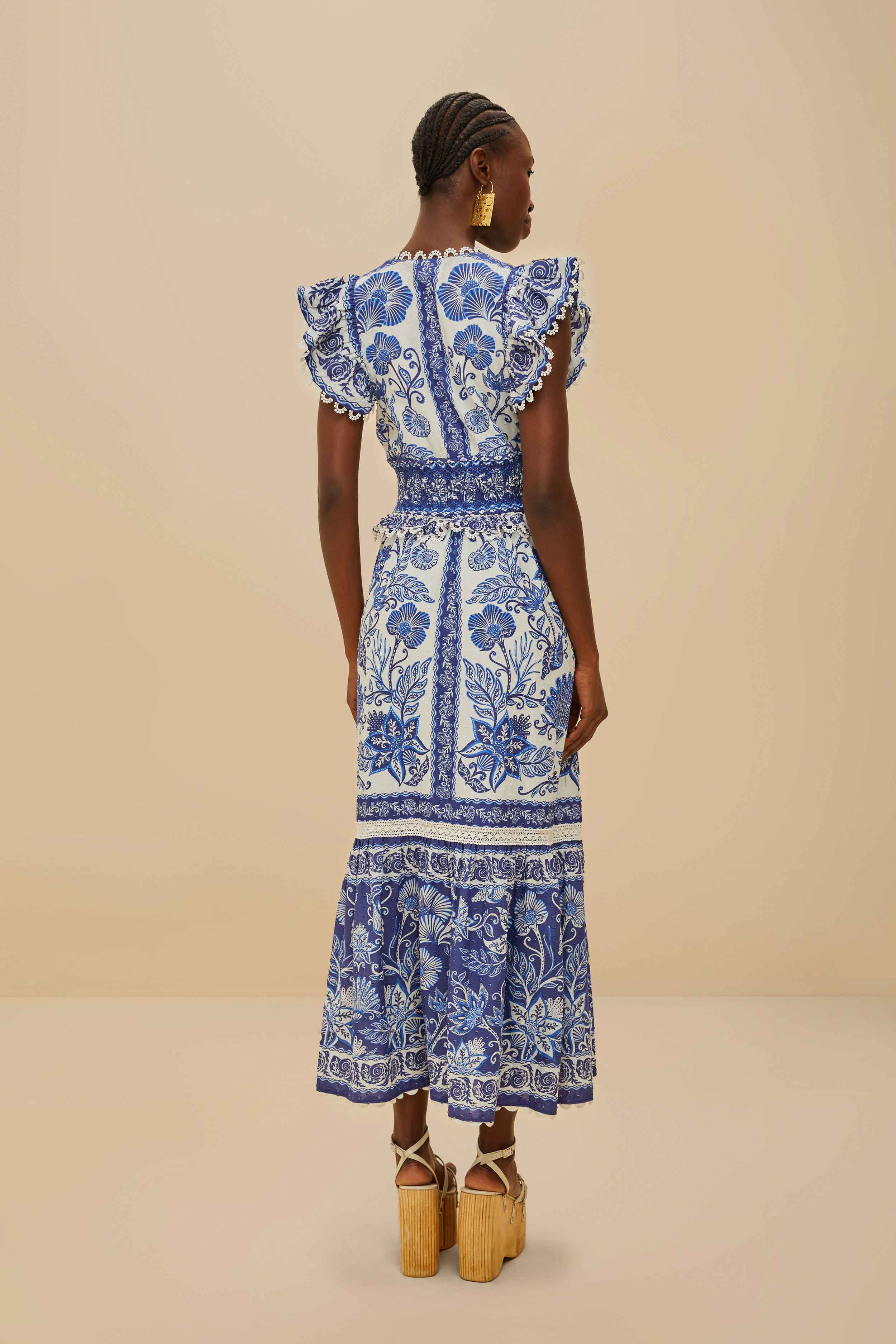 Off-White Shell Garden Maxi Dress - 4